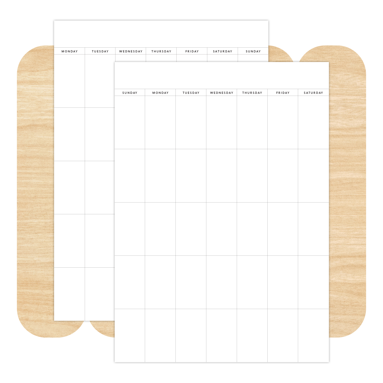 Undated Month Calendar - 5x7 Sticker