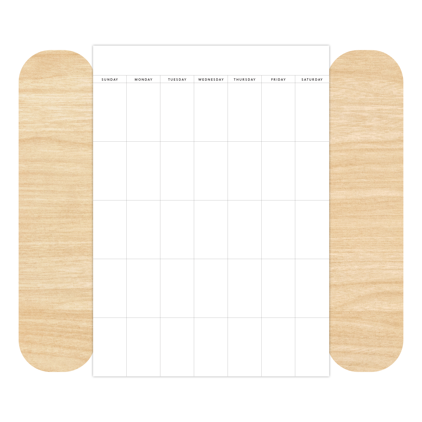 Undated Month Calendar - 5x7 Sticker