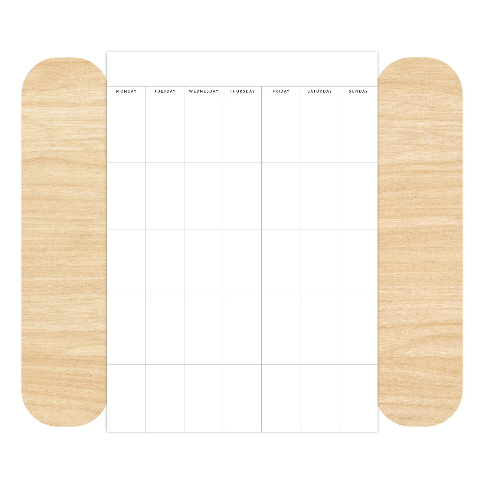 Undated Month Calendar - 5x7 Sticker