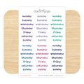 Block Text Weekday Stickers, Jewel Tones