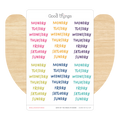 Playful Text Weekday Stickers, Color Pop