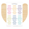 Block Text Weekday Stickers, Color Pop