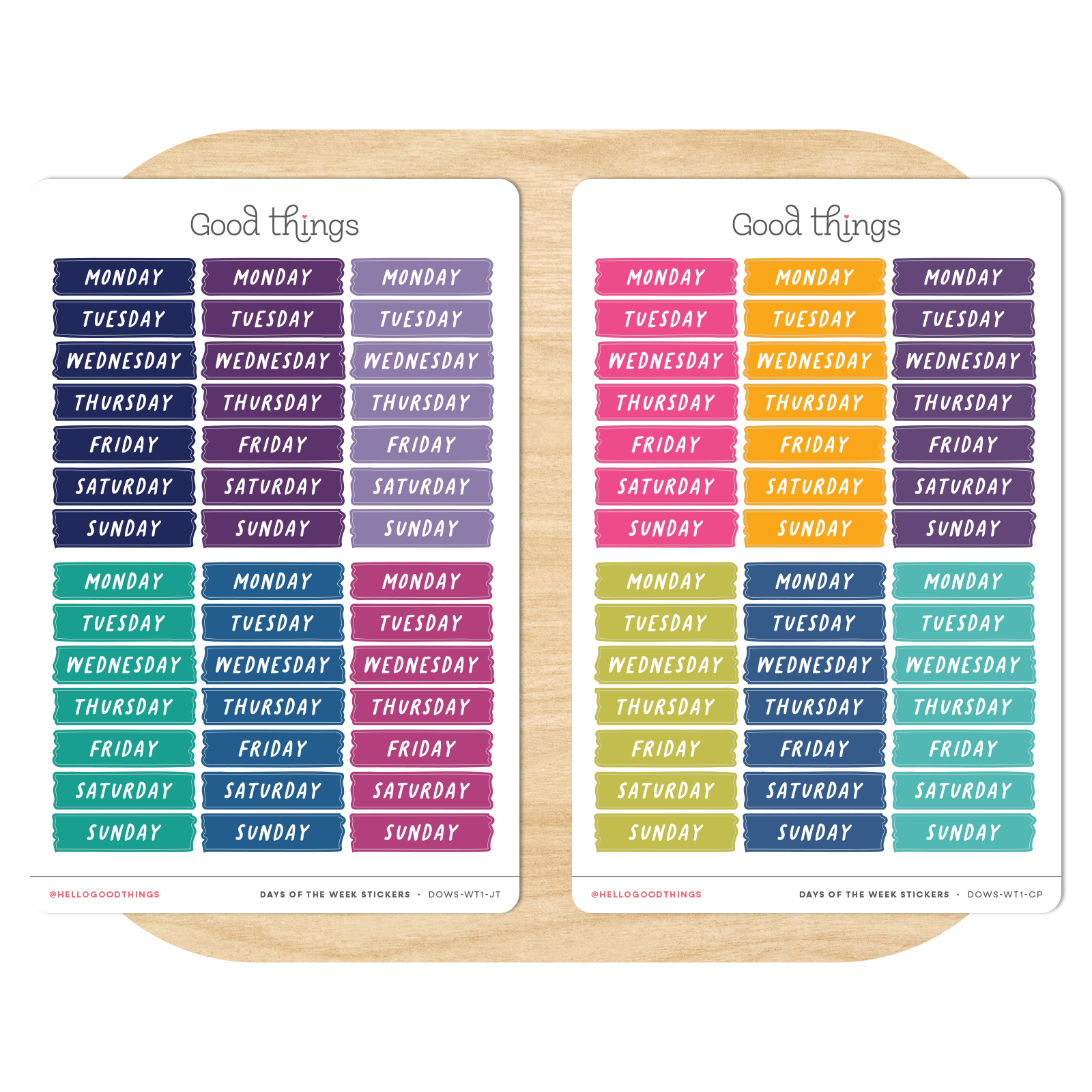 Weekday Washi Stickers by Good Things