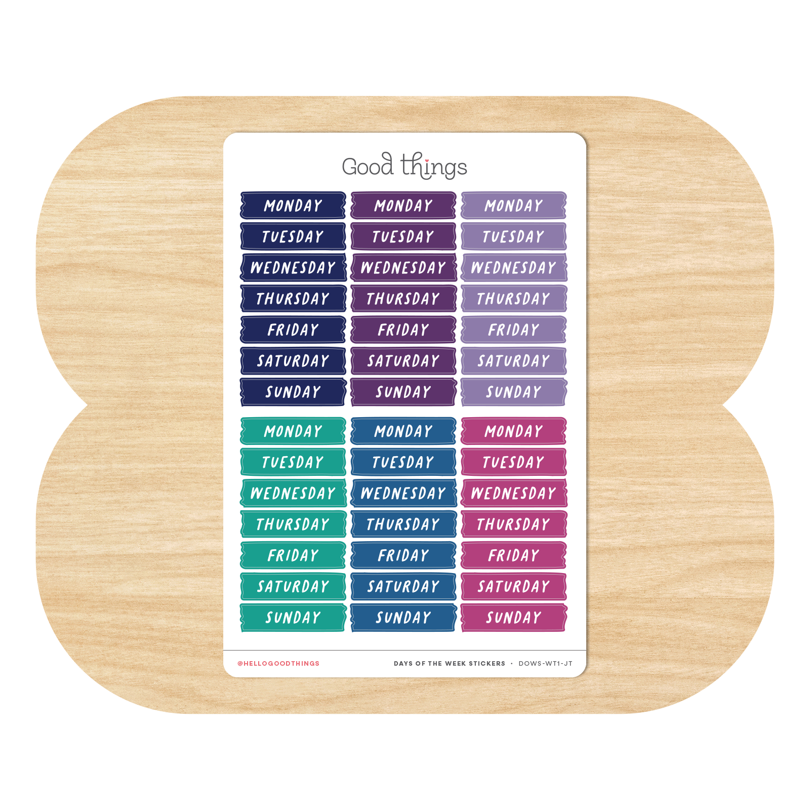 Weekday Washi Stickers by Good Things