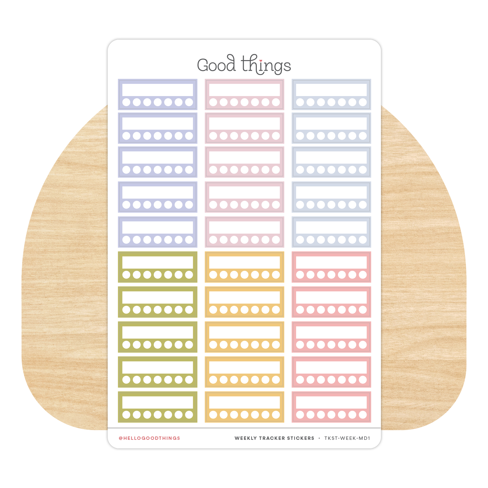 Week Habit Tracker Sticker Sheet