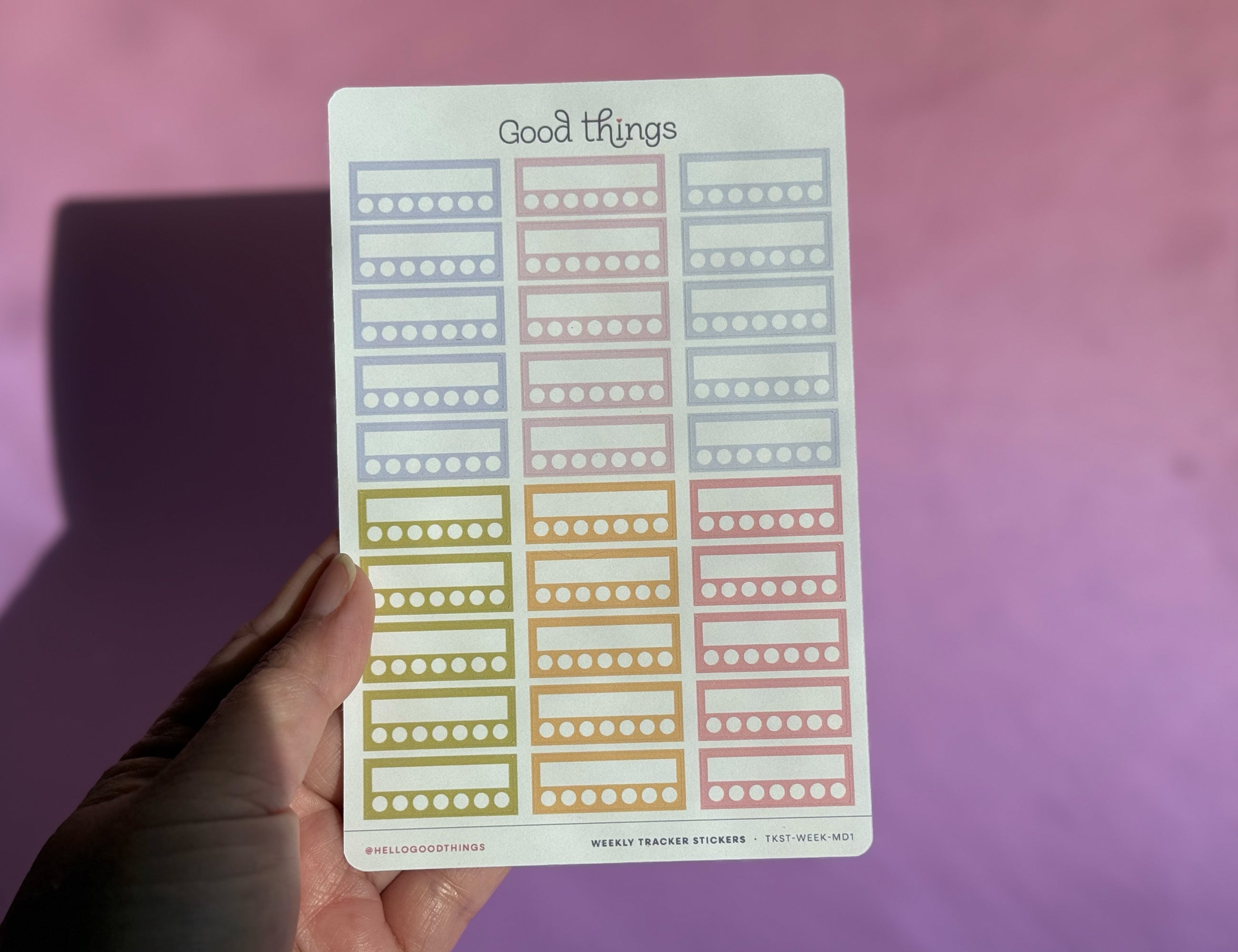 Week Habit Tracker Sticker Sheet