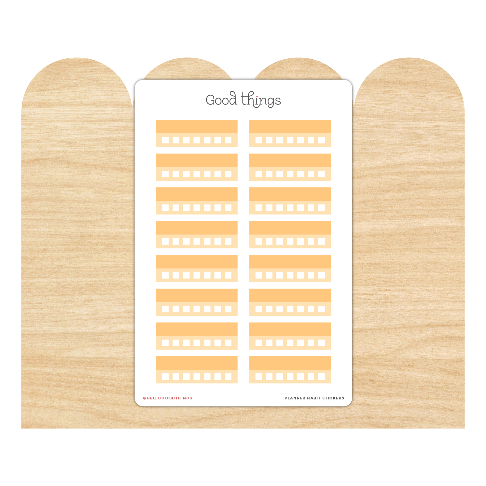 Weekly Habit Tracker Sticker - Orange