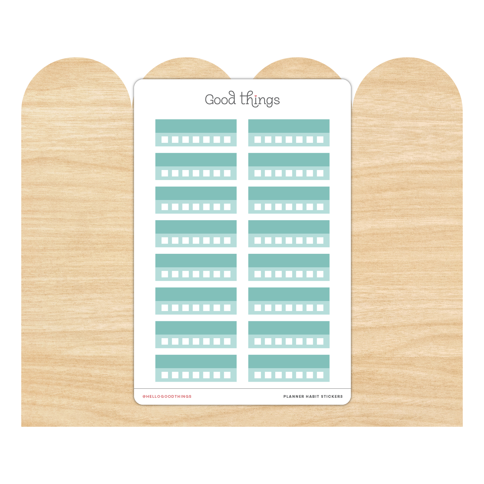 Weekly Habit Tracker Sticker - Teal