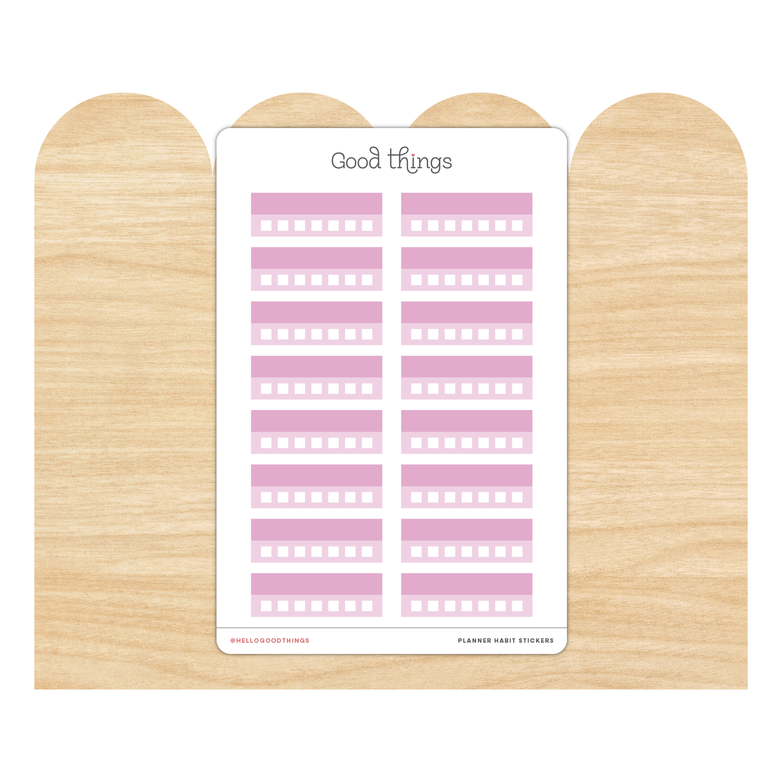 Weekly Habit Tracker Sticker - Pink