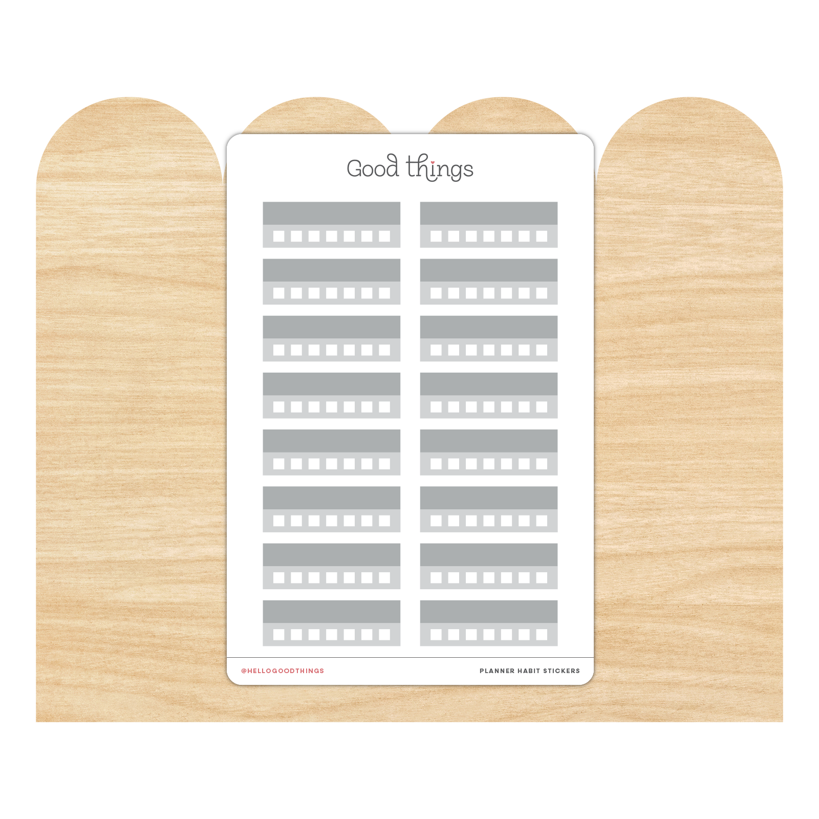 Weekly Habit Tracker Sticker - Gray