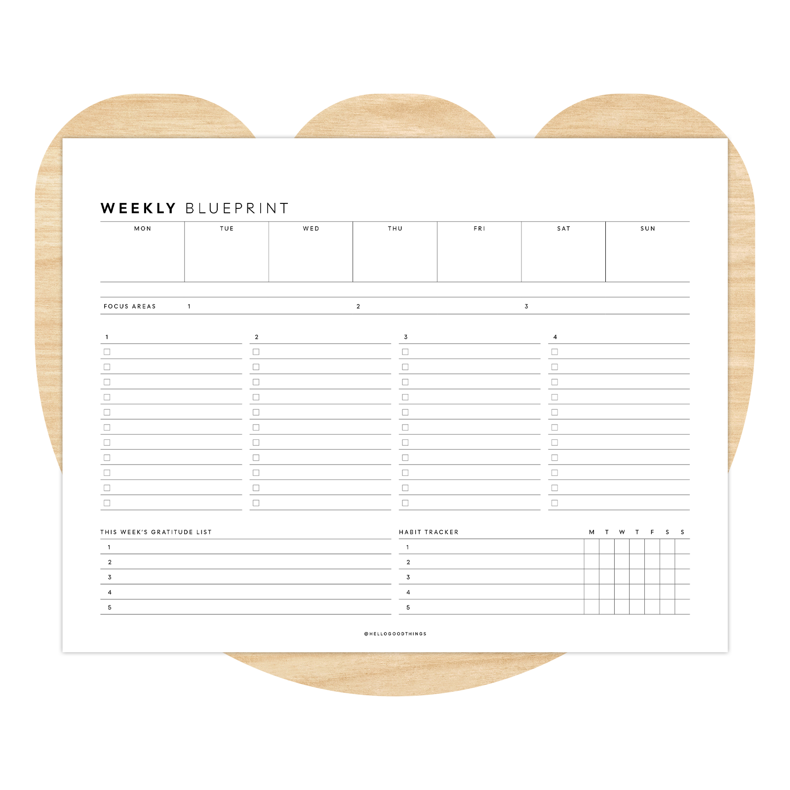 Weekly Planning Printables (Letter, A4, Half Letter)