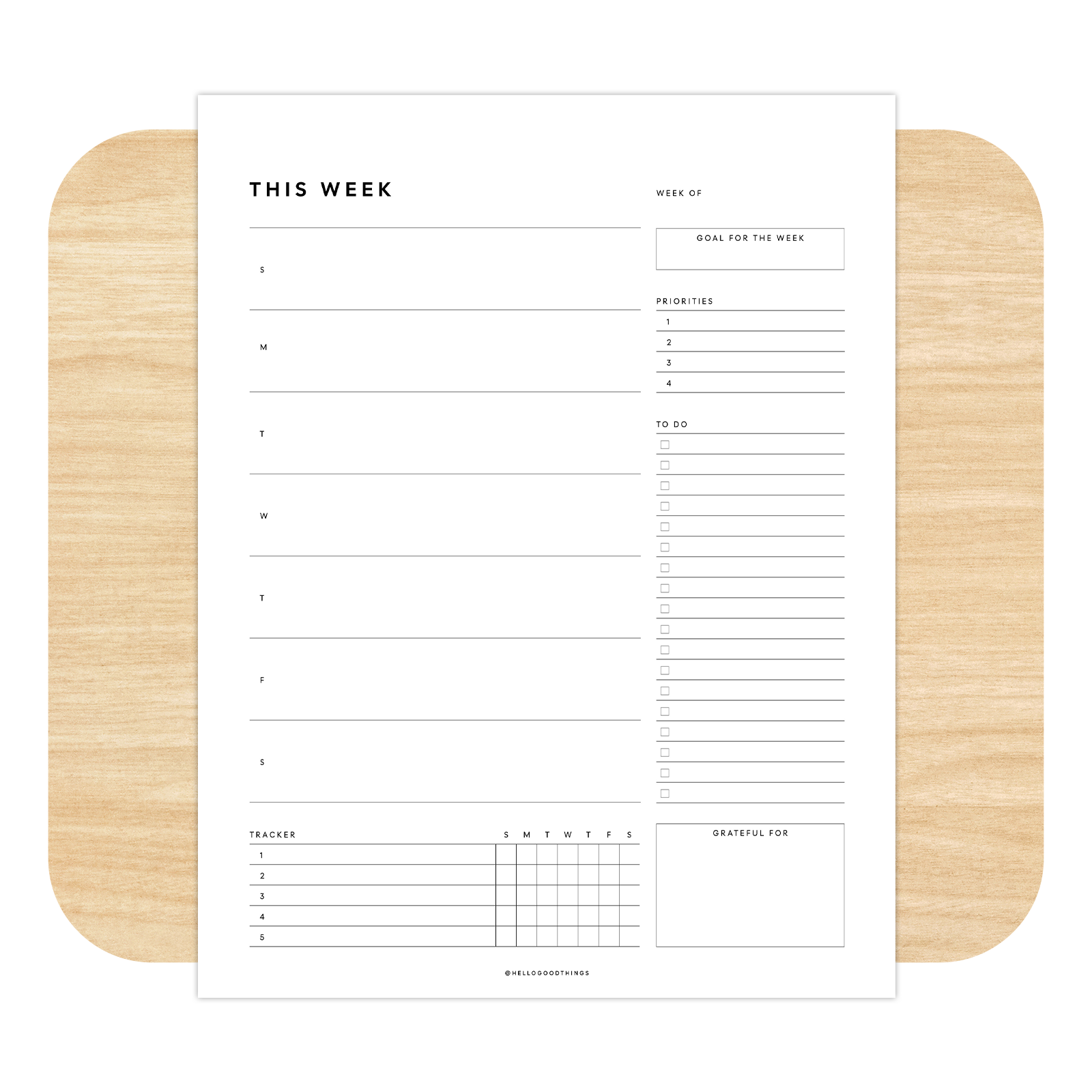 Weekly Planner Printables - Vertical (Letter, A4, Half Letter)