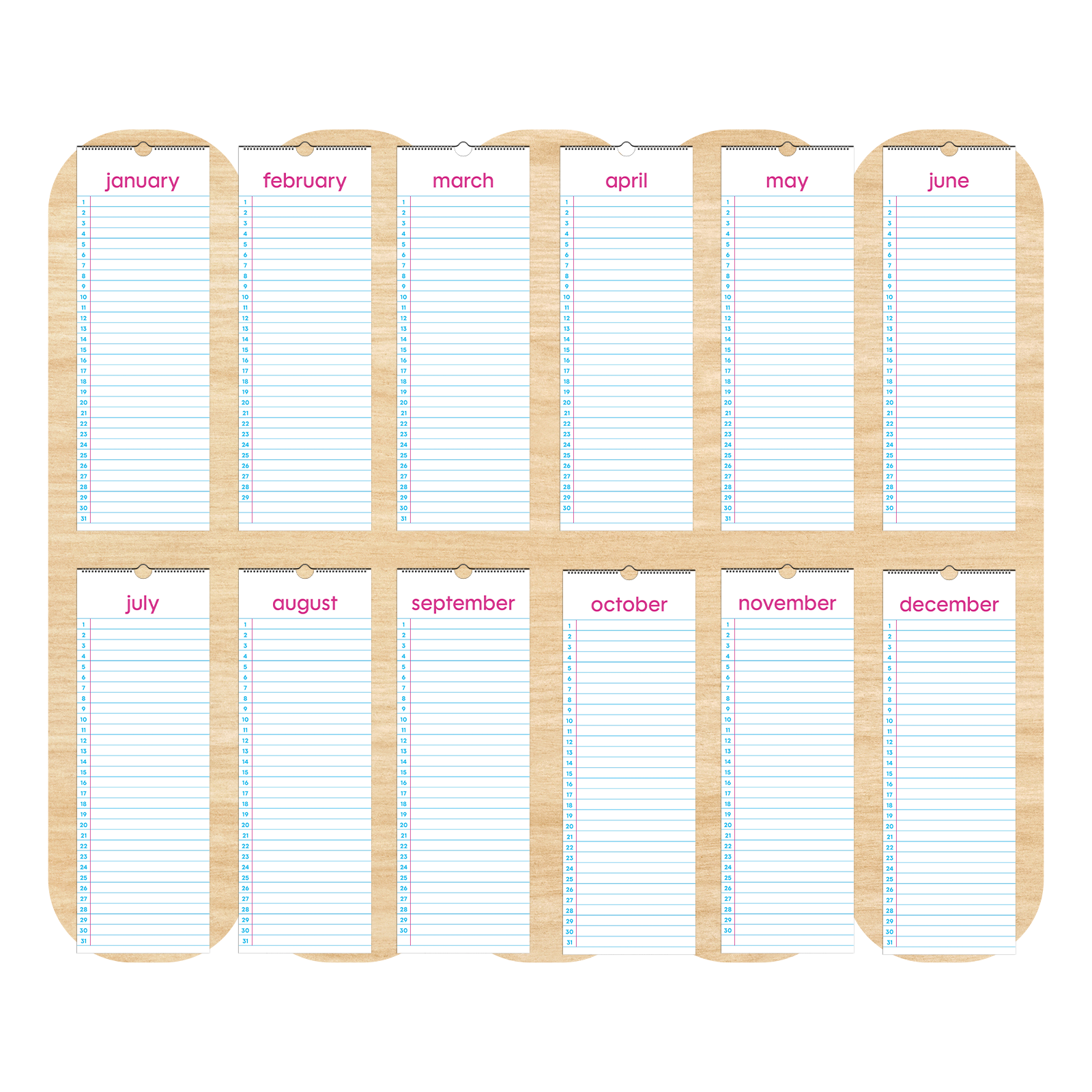 Perpetual Calendar - Wide-Ruled Notebook