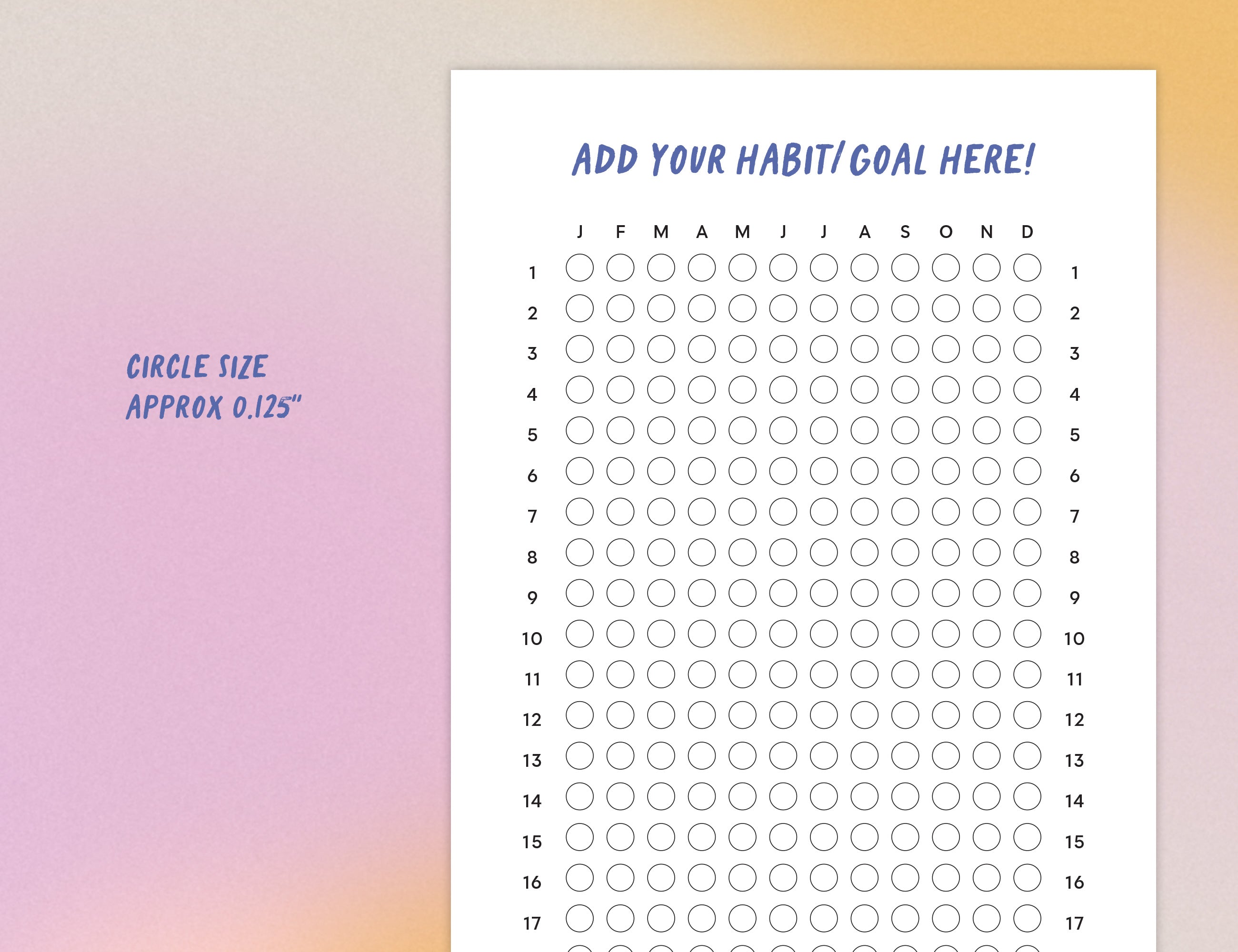 Year Tracker Sticker, Vertical