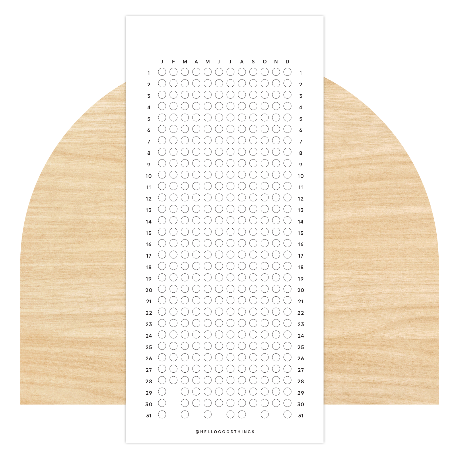 Year Tracker Sticker, Vertical