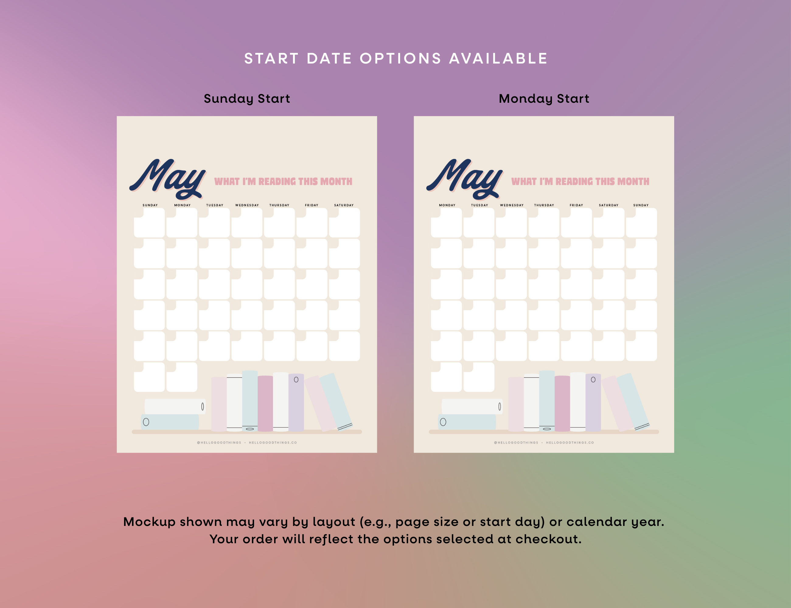 My Year in Books Undated Wall Calendar