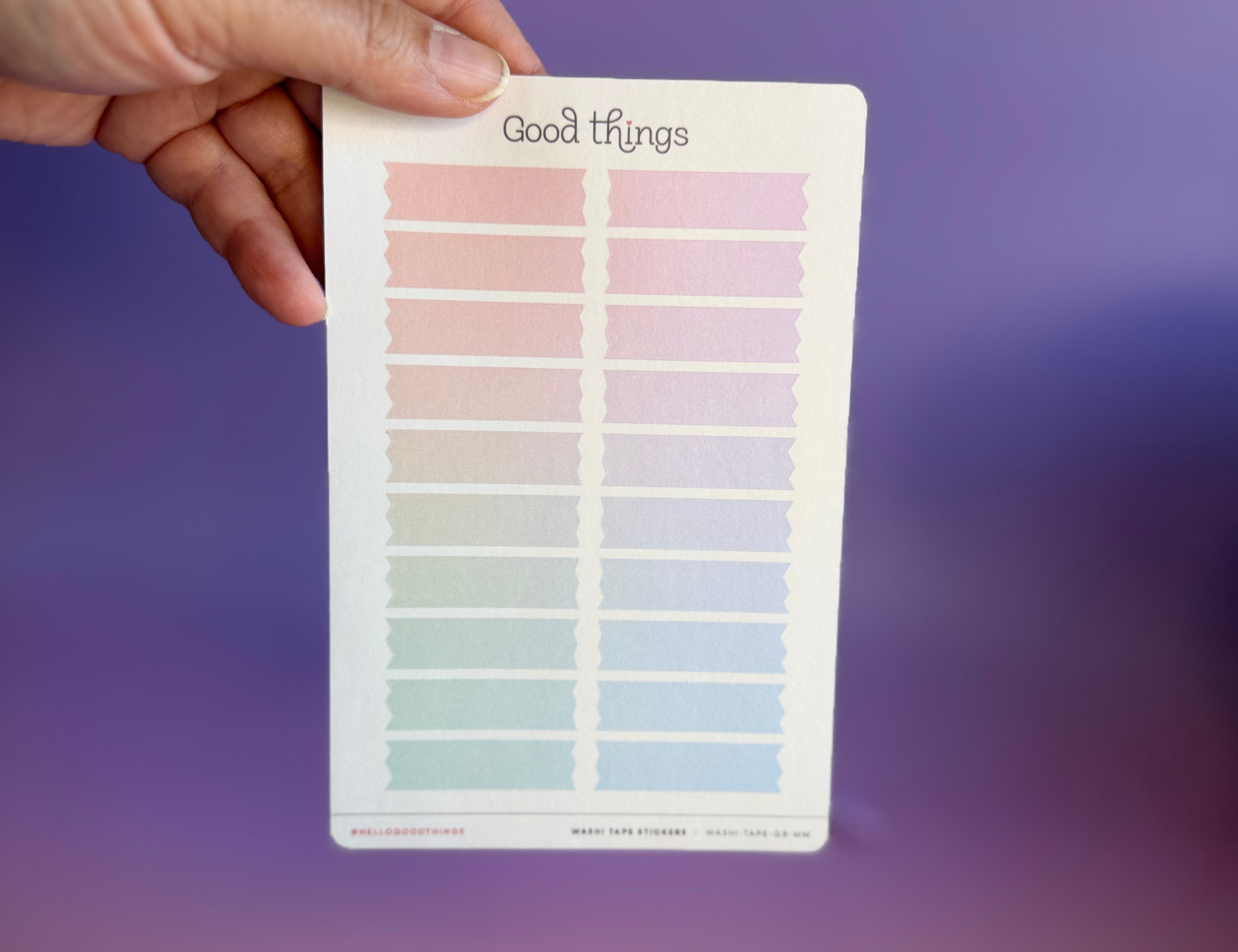 Gradient Washi Tape Strips Sticker Sheet