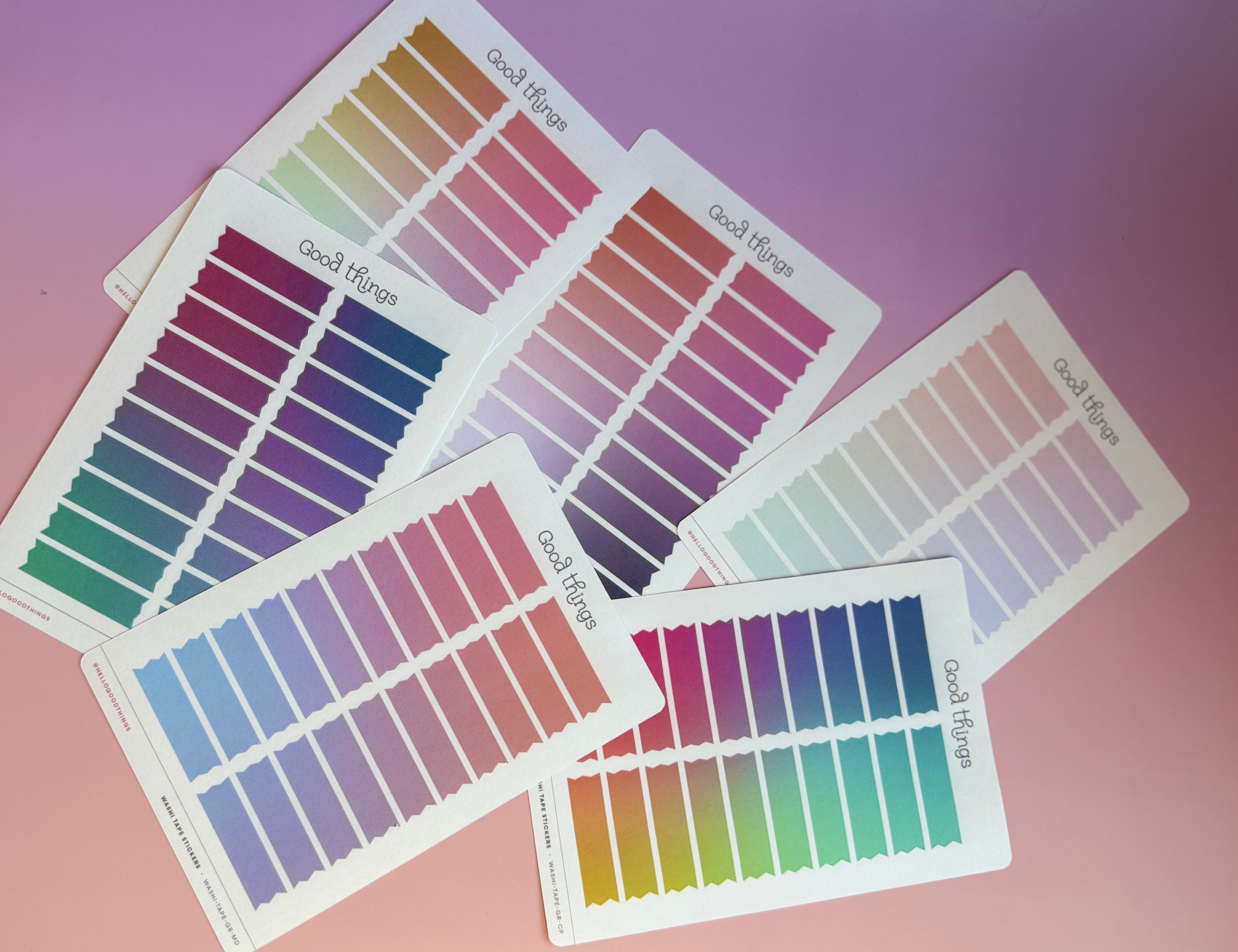 Gradient Washi Tape Strips Sticker Sheet