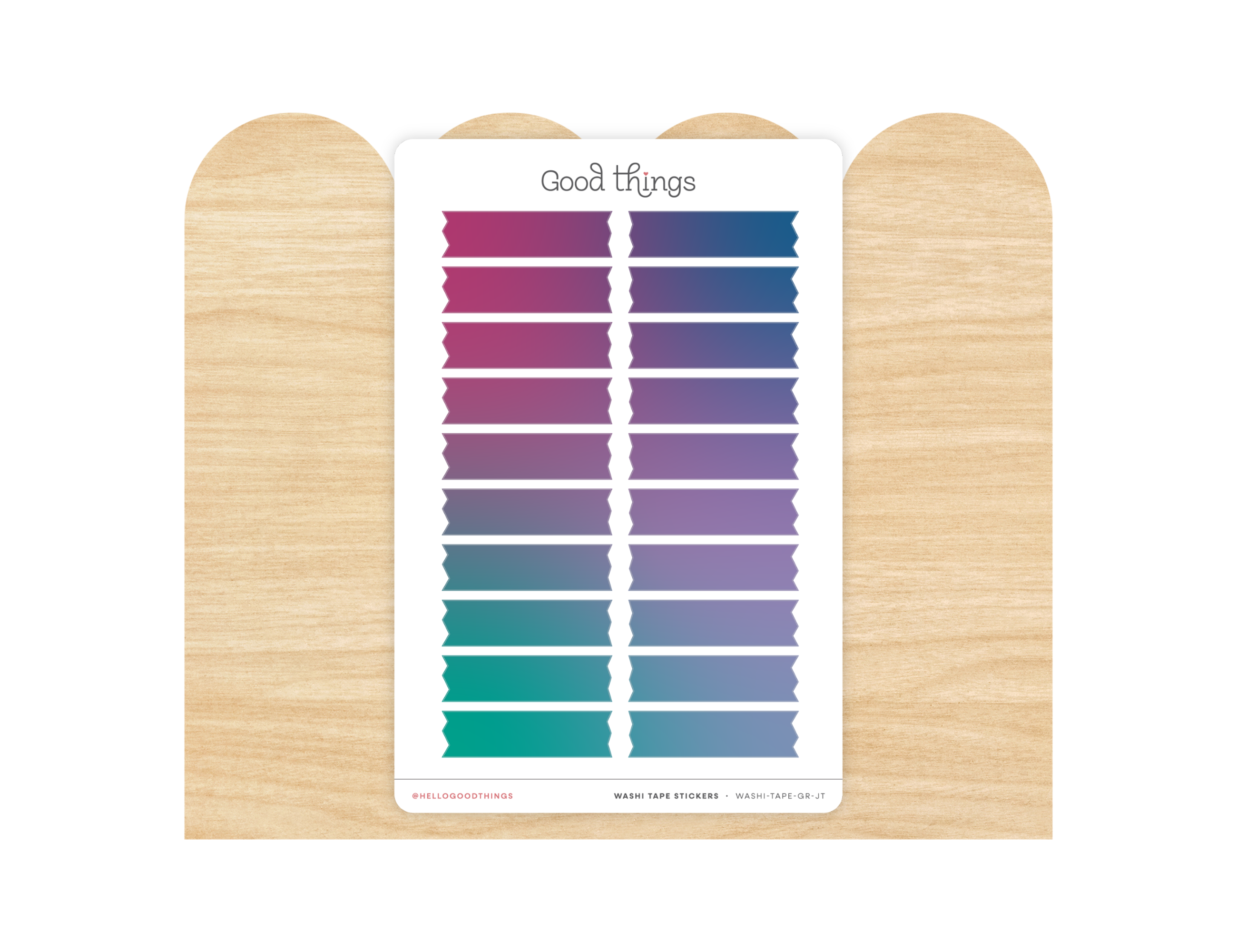 Gradient Washi Tape Strips Sticker Sheet