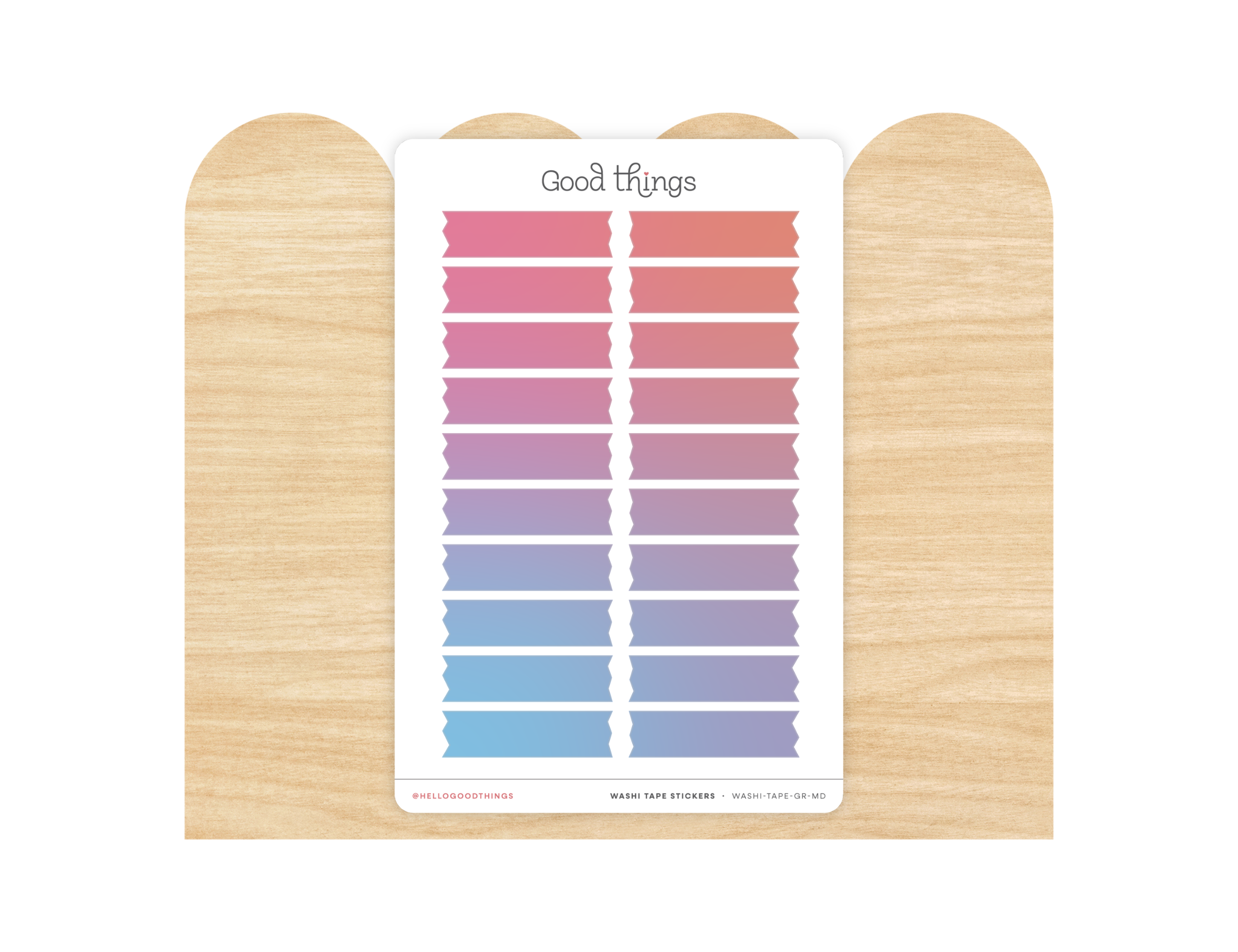 Gradient Washi Tape Strips Sticker Sheet