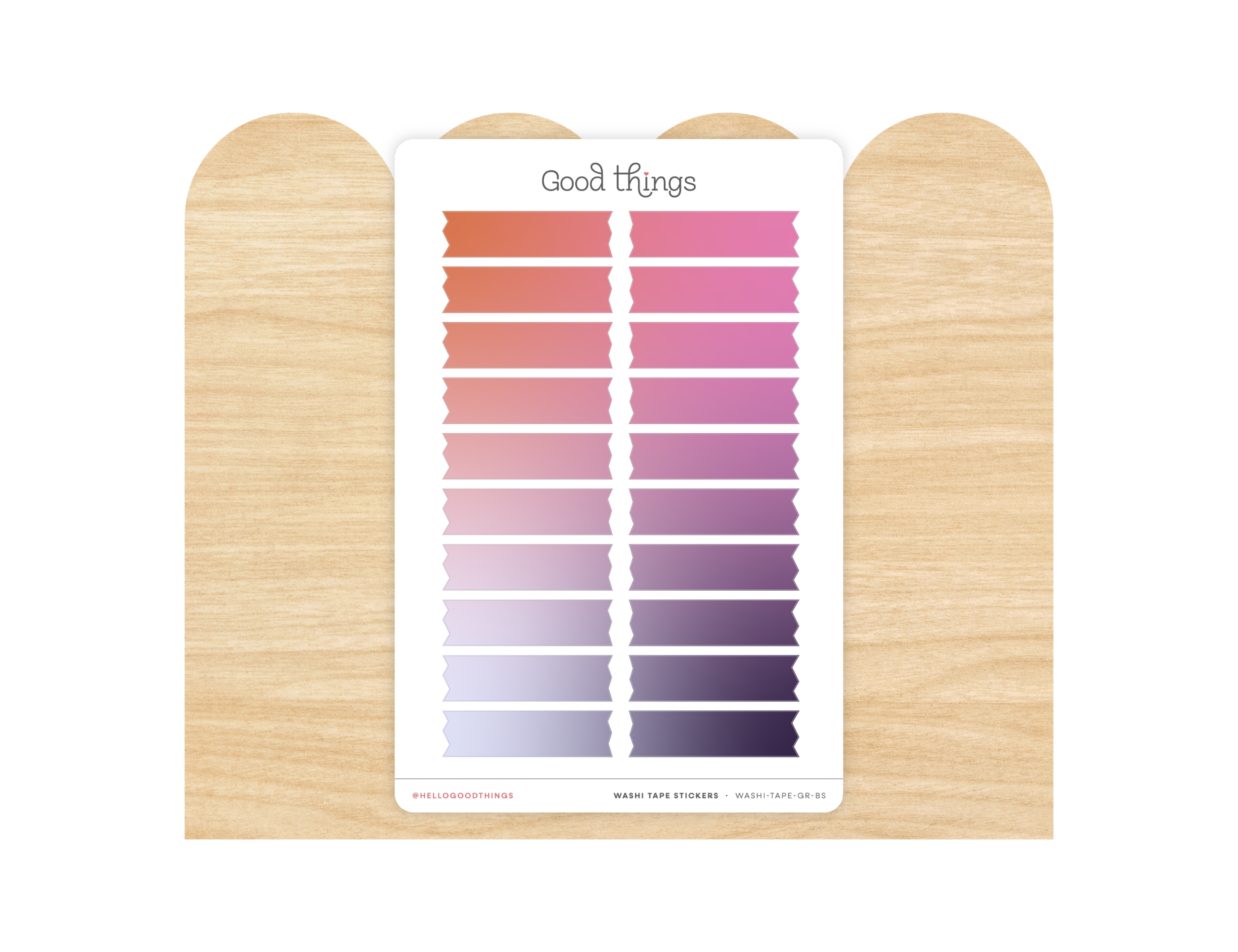 Gradient Washi Tape Strips Sticker Sheet