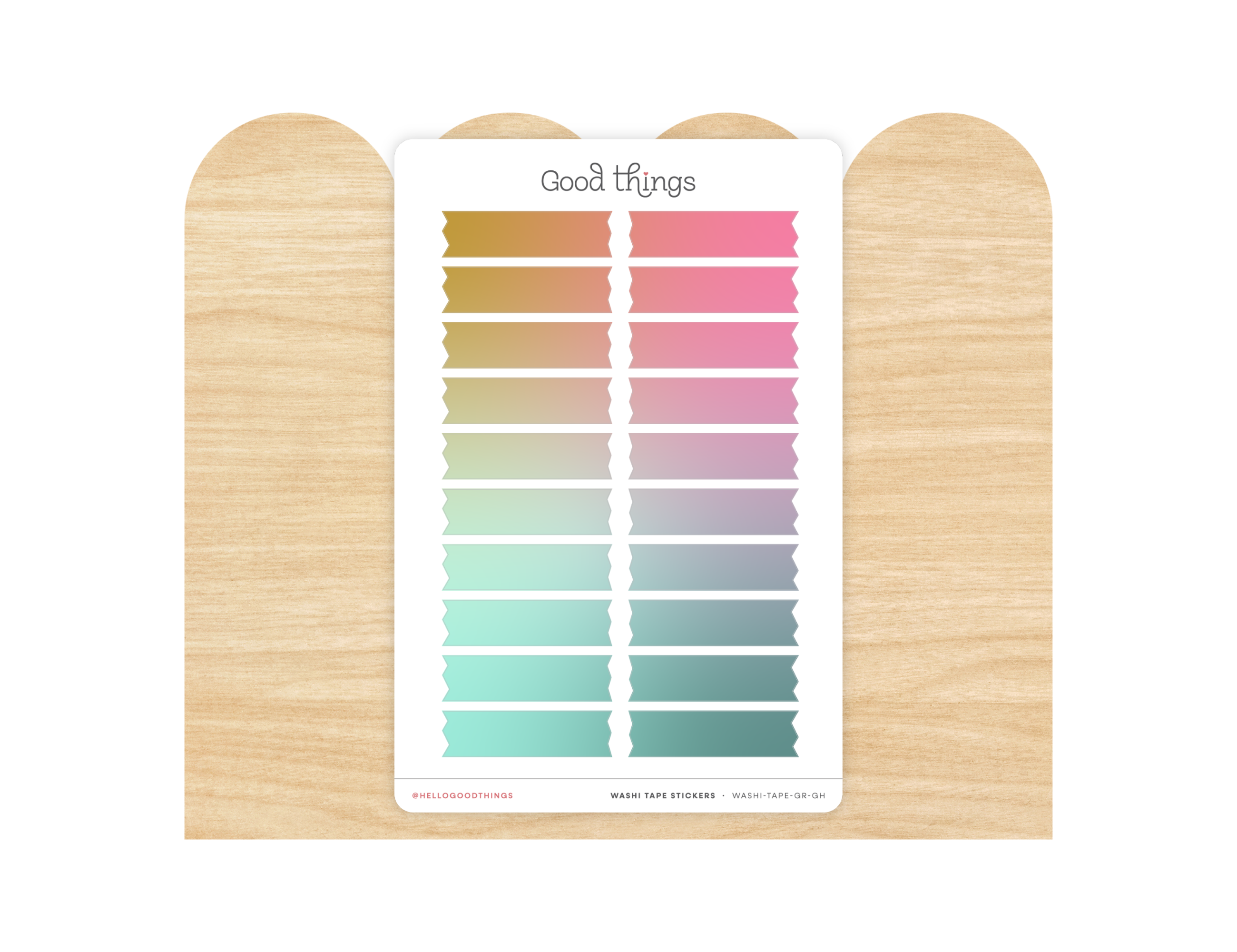Gradient Washi Tape Strips Sticker Sheet