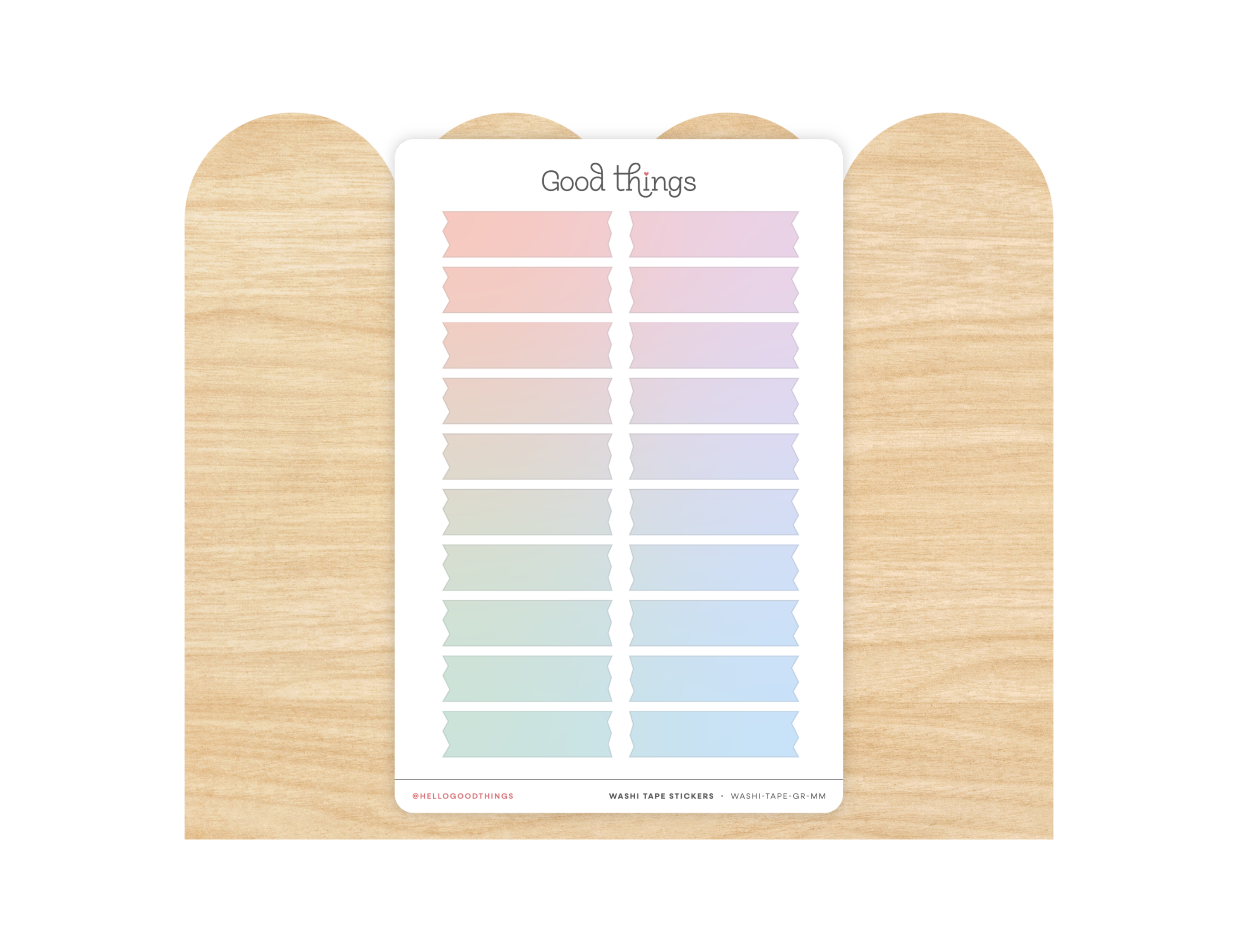 Gradient Washi Tape Strips Sticker Sheet