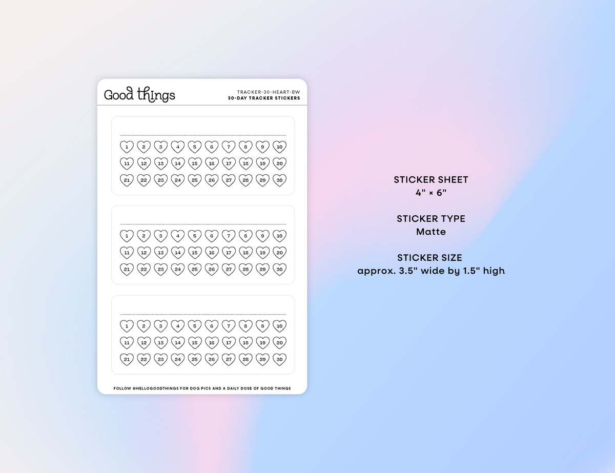 30-Day Habit Tracker, Heart