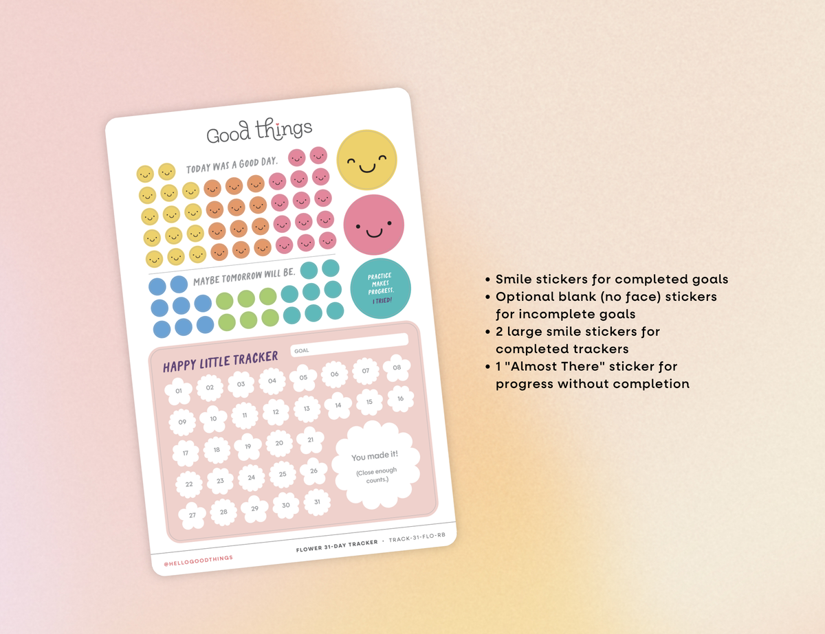 Goal Tracker Sticker - Happy Little Sticker