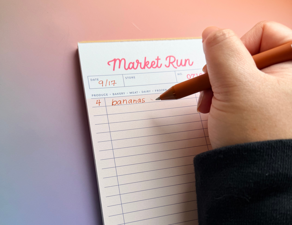 Market Run Magnetic Notepad