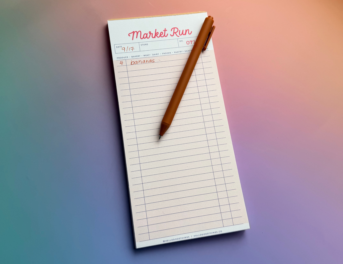 Market Run Magnetic Notepad