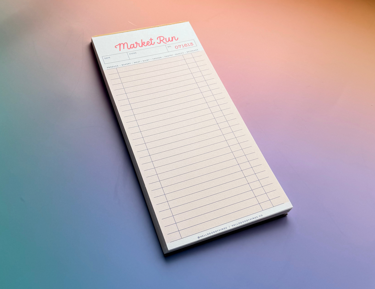 Market Run Magnetic Notepad