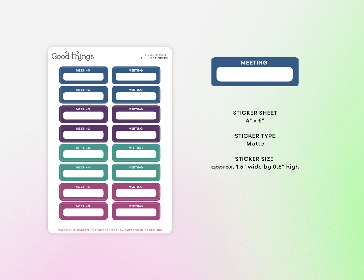 Meeting Calendar Stickers
