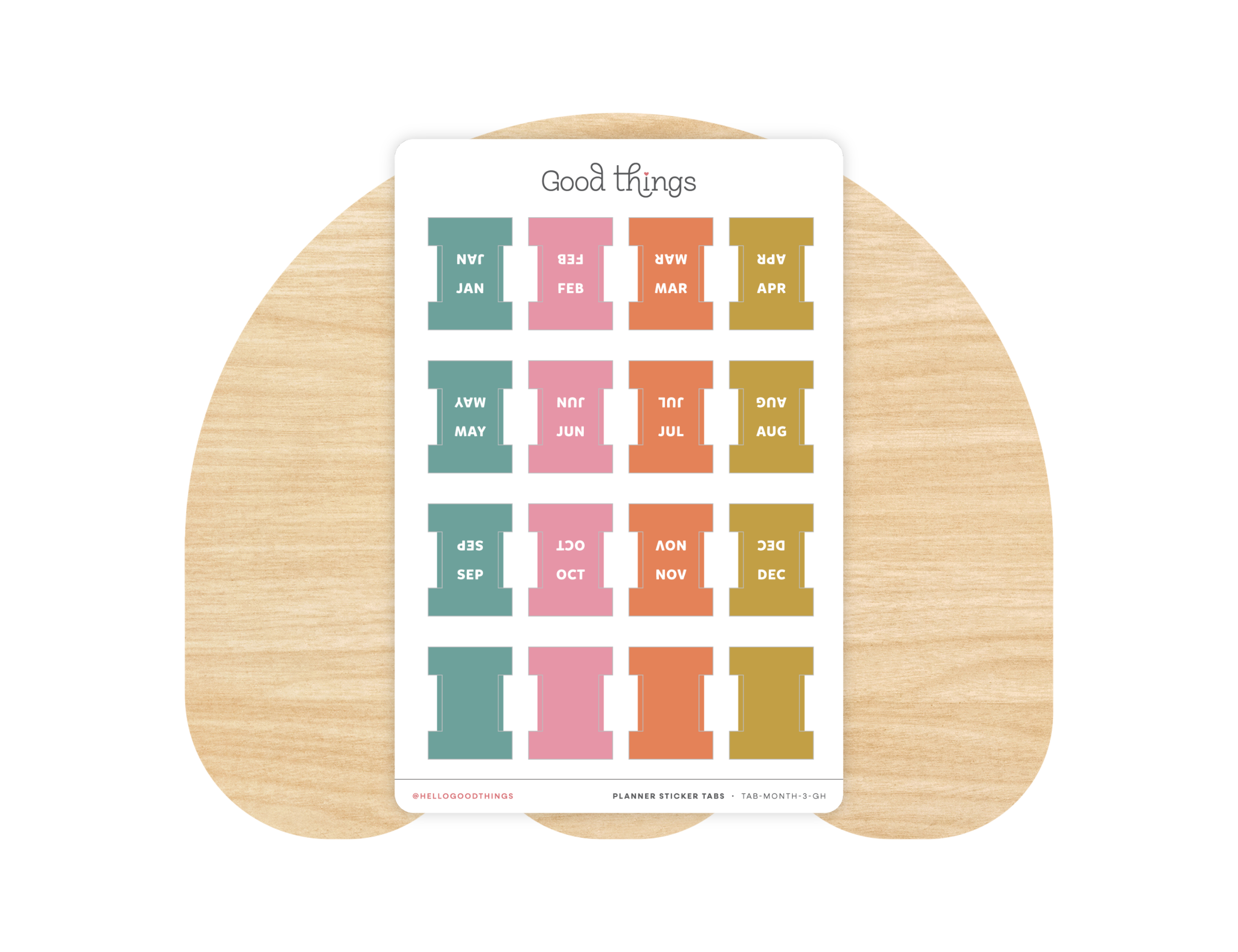 Monthly Planner Small Divider Tabs - Golden Hour