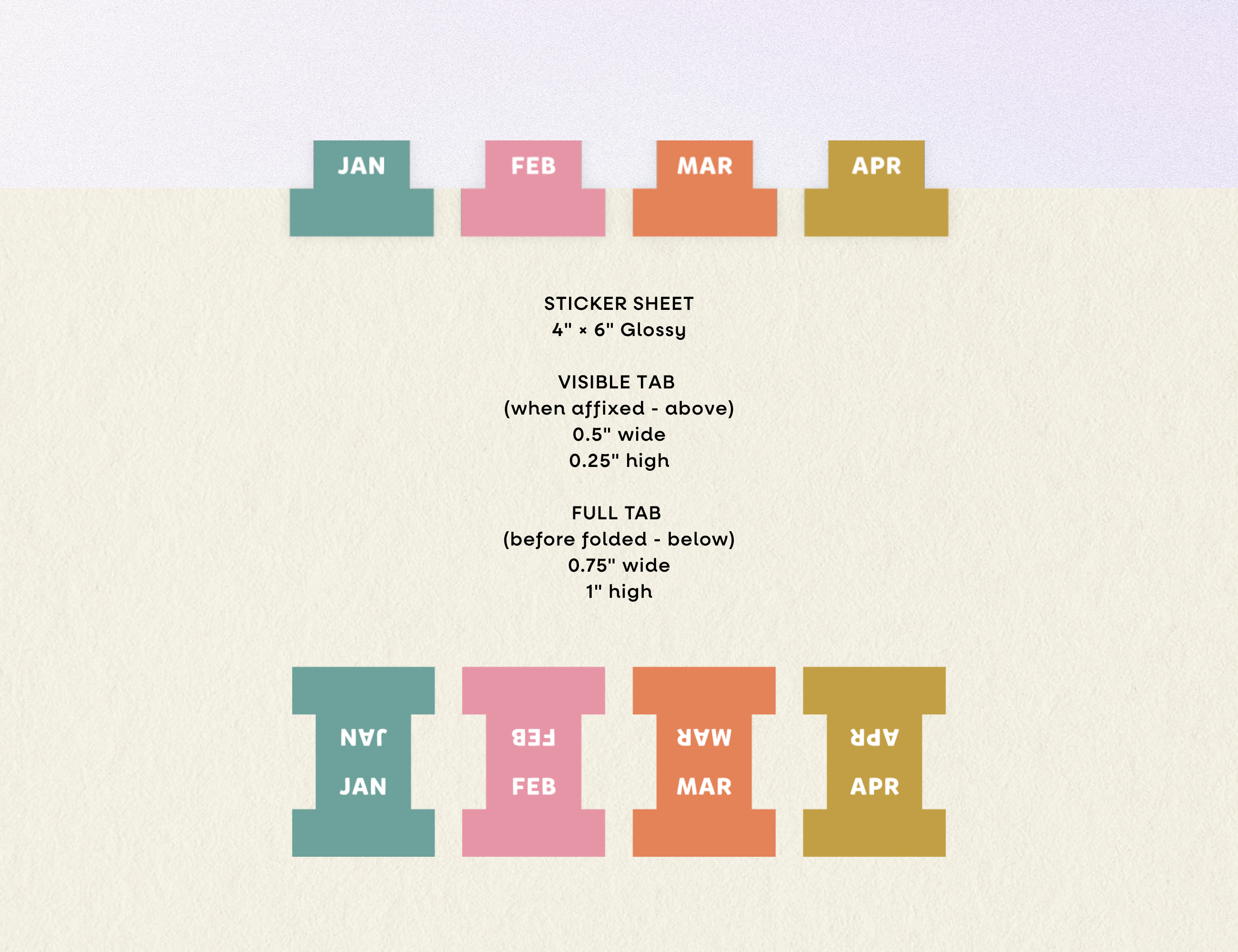 Monthly Planner Small Divider Tabs - Golden Hour
