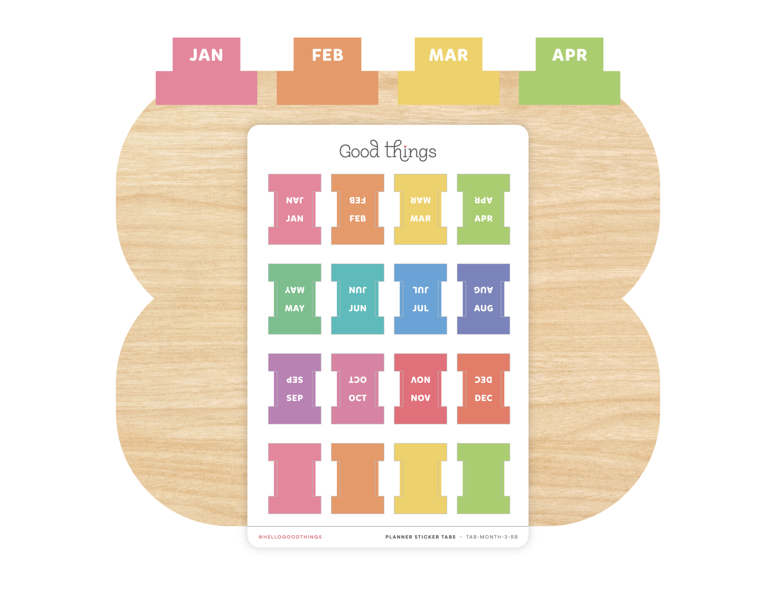 Monthly Planner Small Divider Tabs - Rainbow