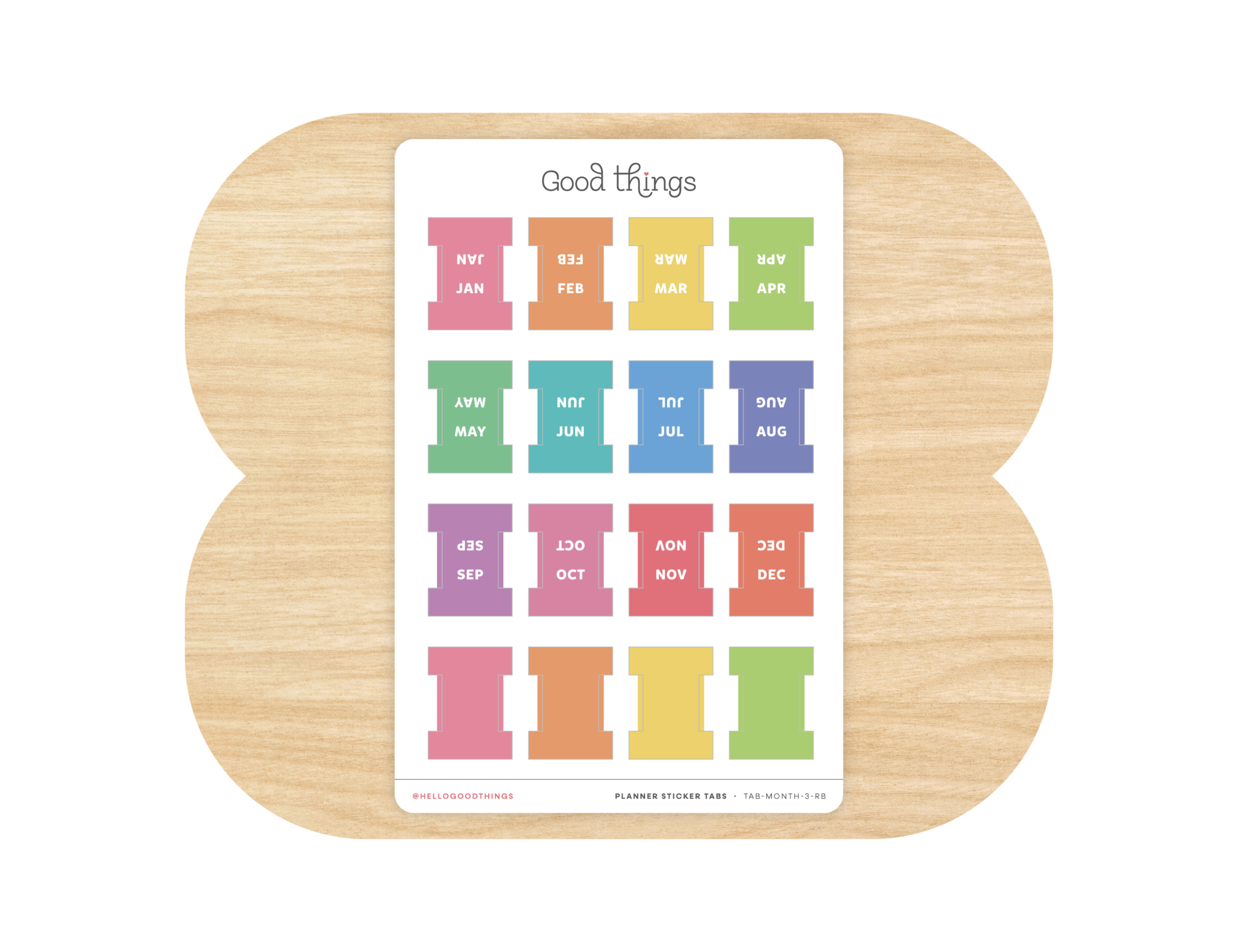Monthly Planner Small Divider Tabs - Rainbow