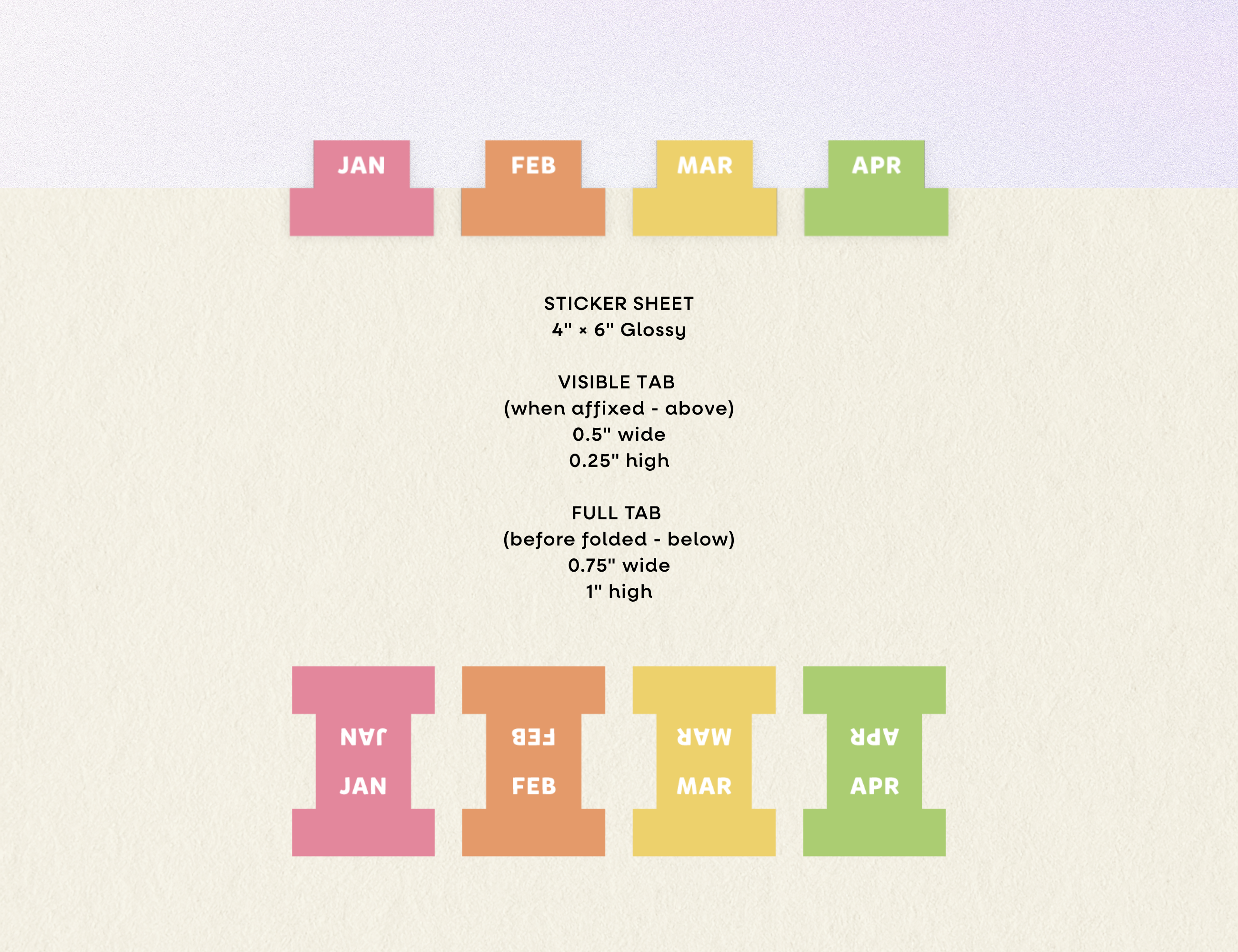 Monthly Planner Small Divider Tabs - Rainbow