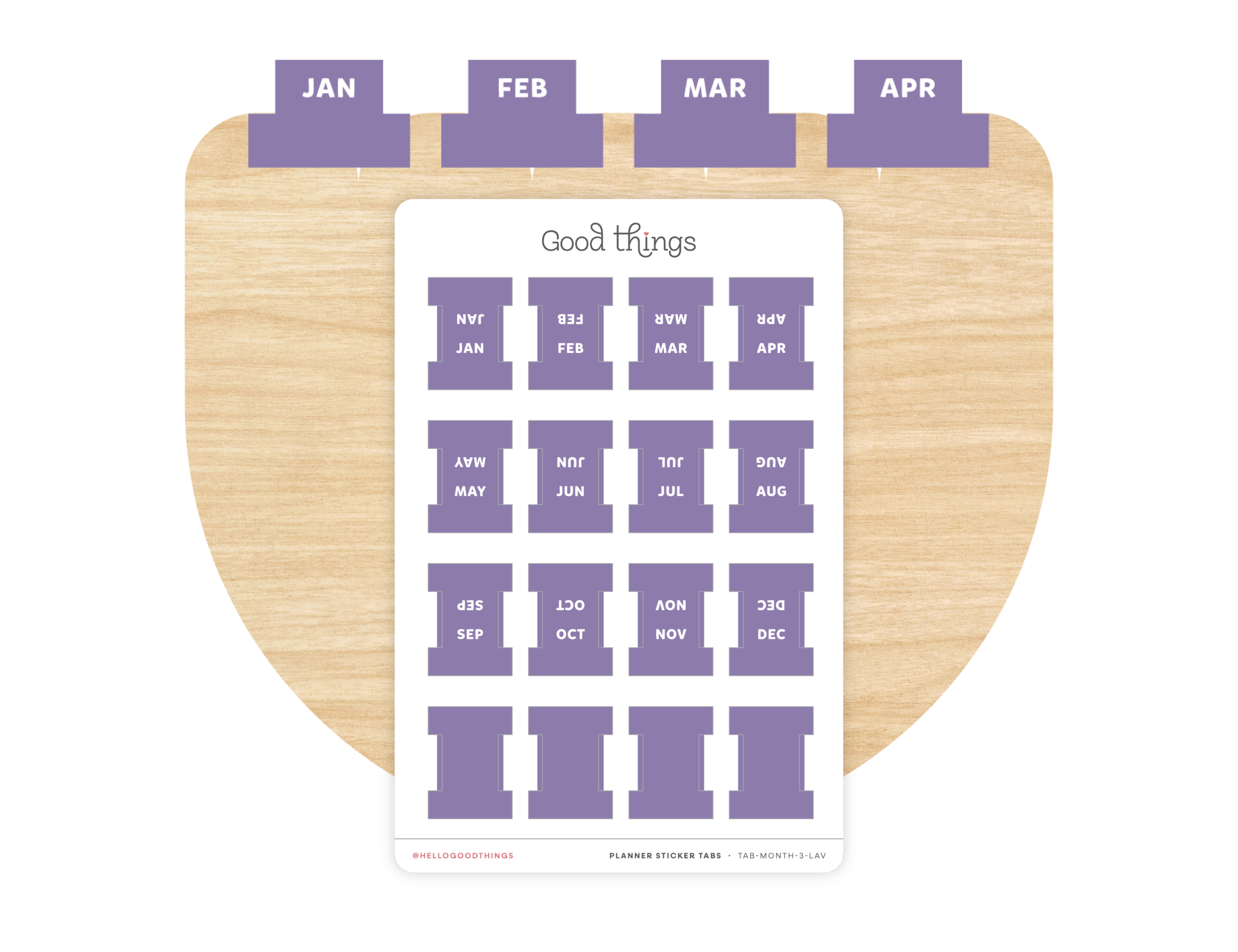 Monthly Planner Small Divider Tabs - Lavender