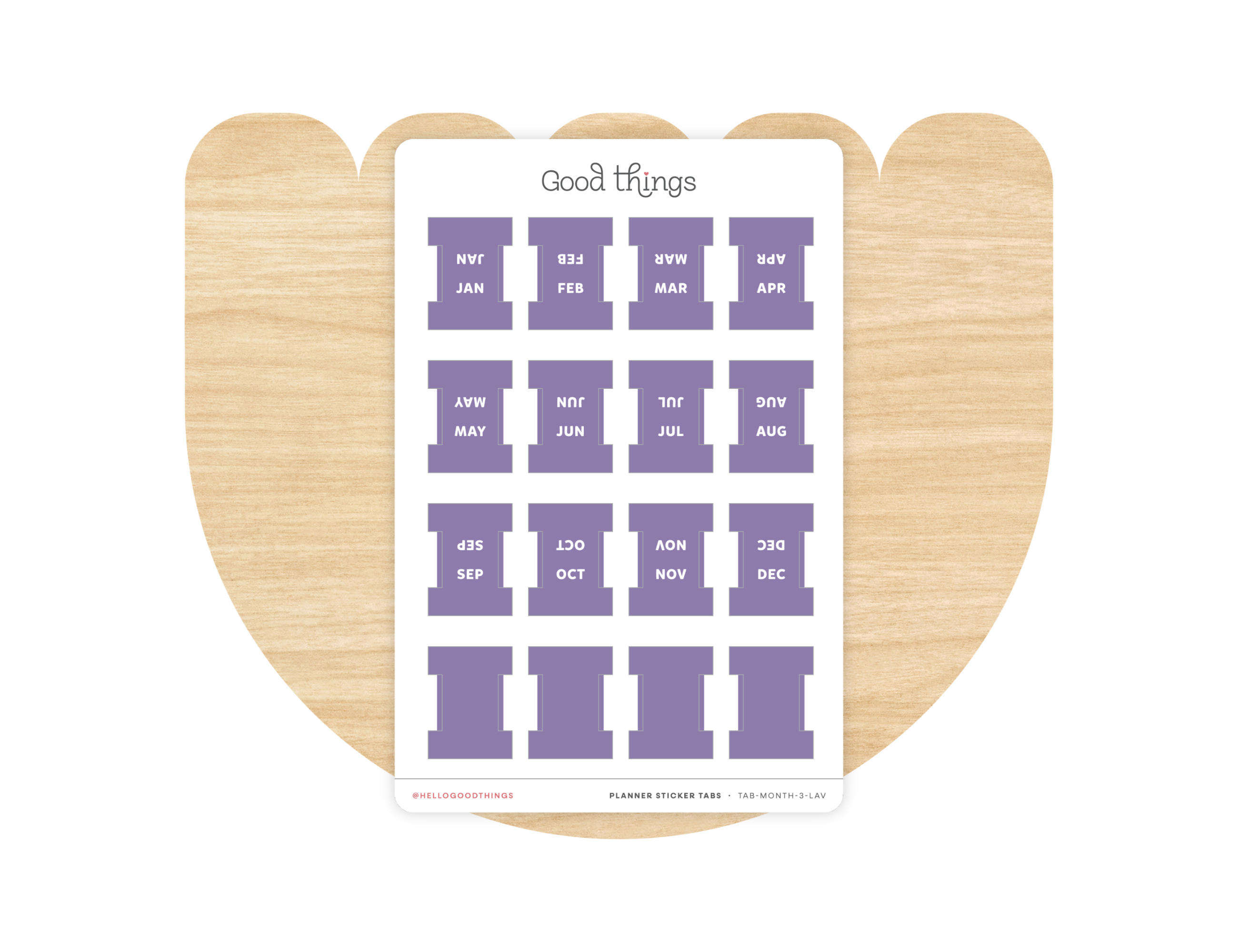 Monthly Planner Small Divider Tabs - Lavender
