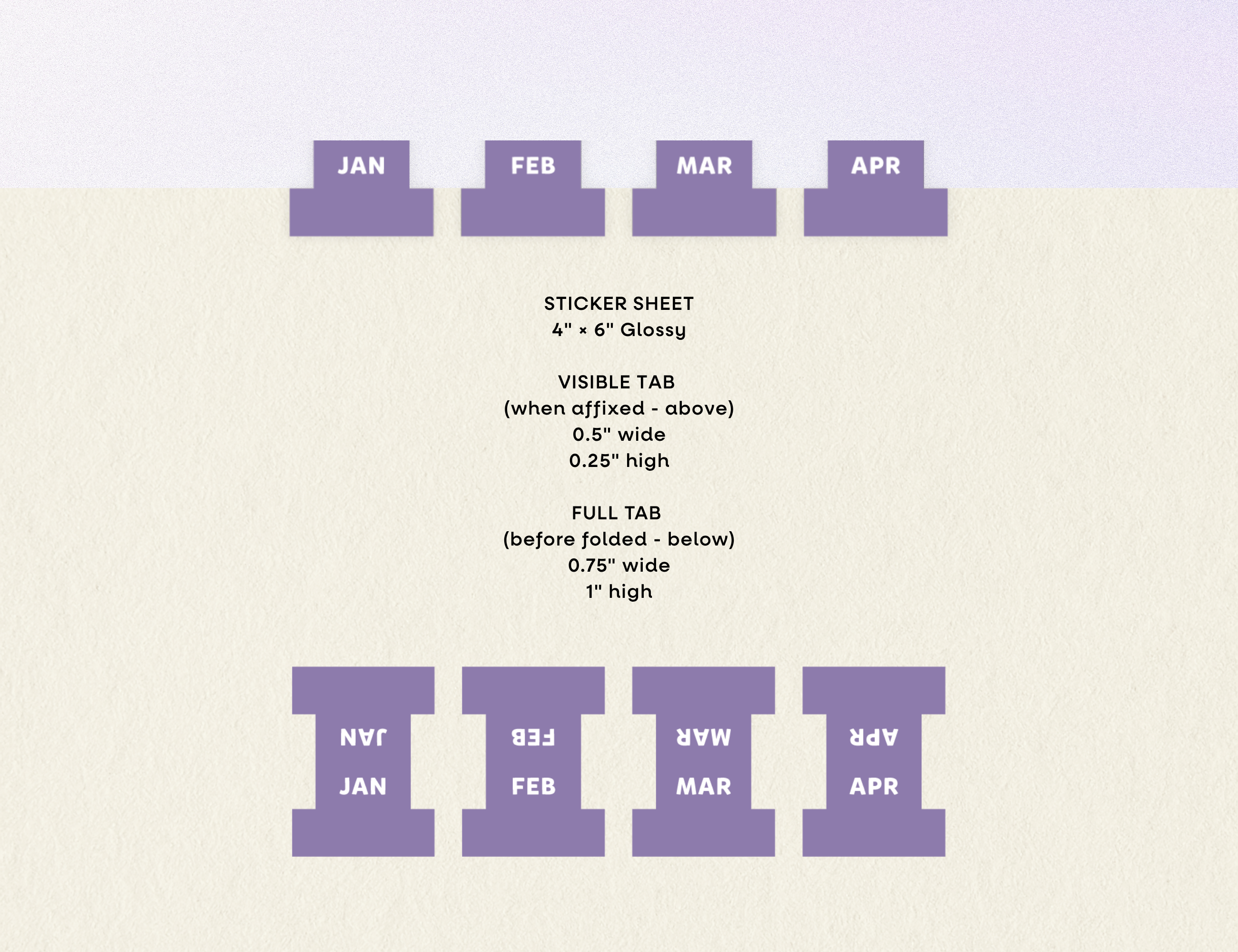 Monthly Planner Small Divider Tabs - Lavender