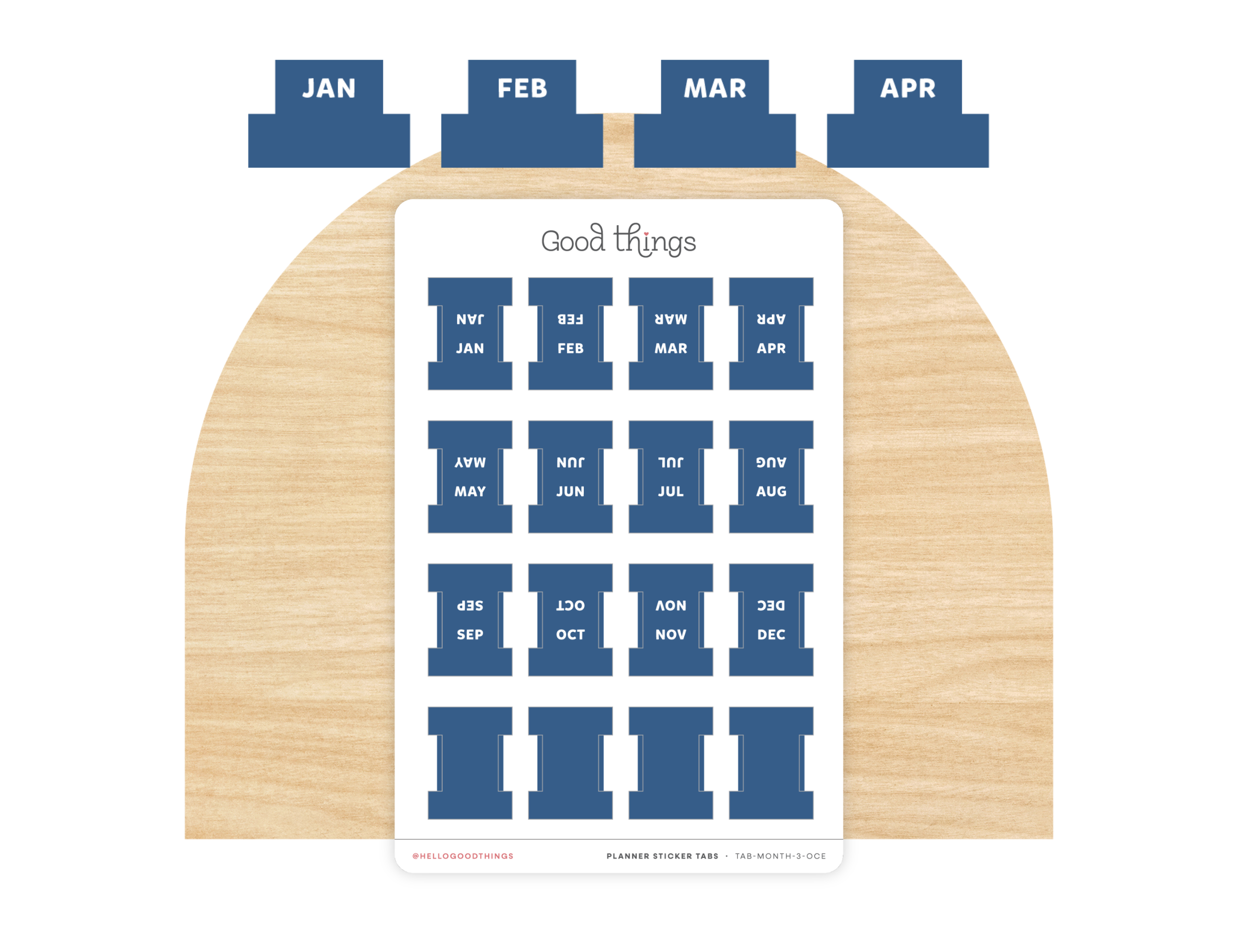 Monthly Planner Small Divider Tabs - Ocean