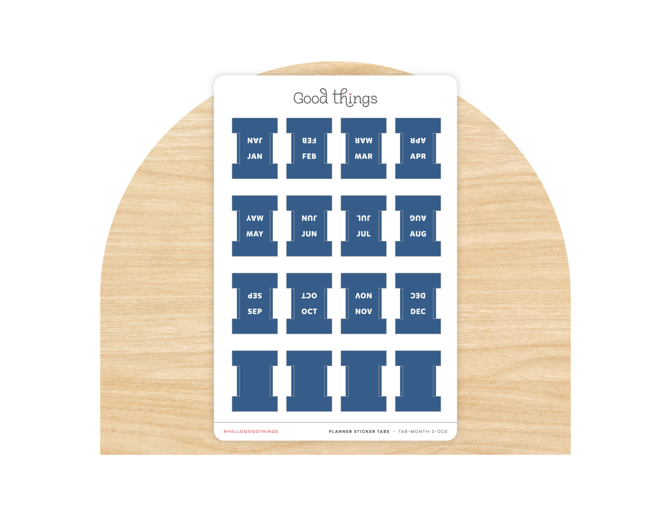 Monthly Planner Small Divider Tabs - Ocean
