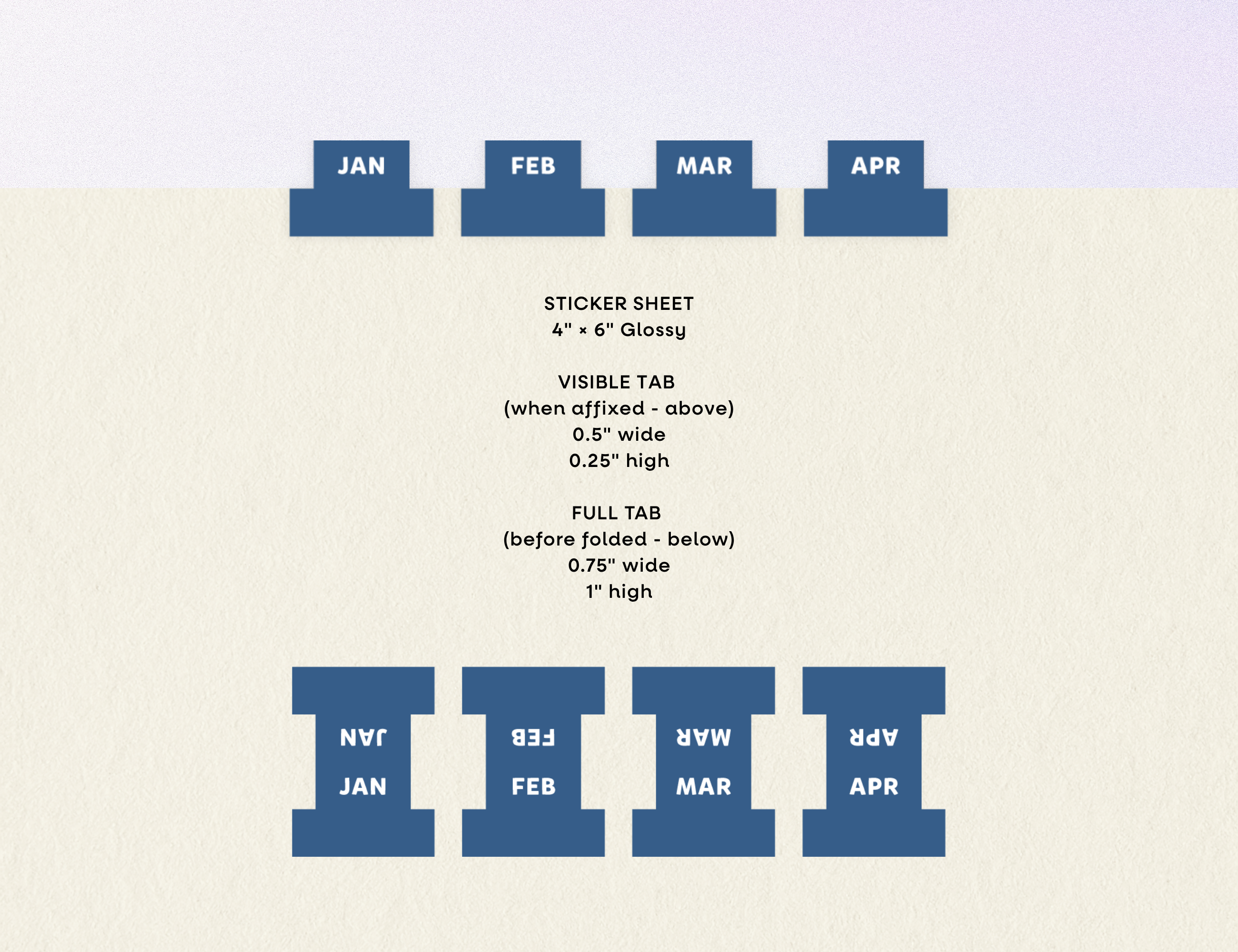 Monthly Planner Small Divider Tabs - Ocean