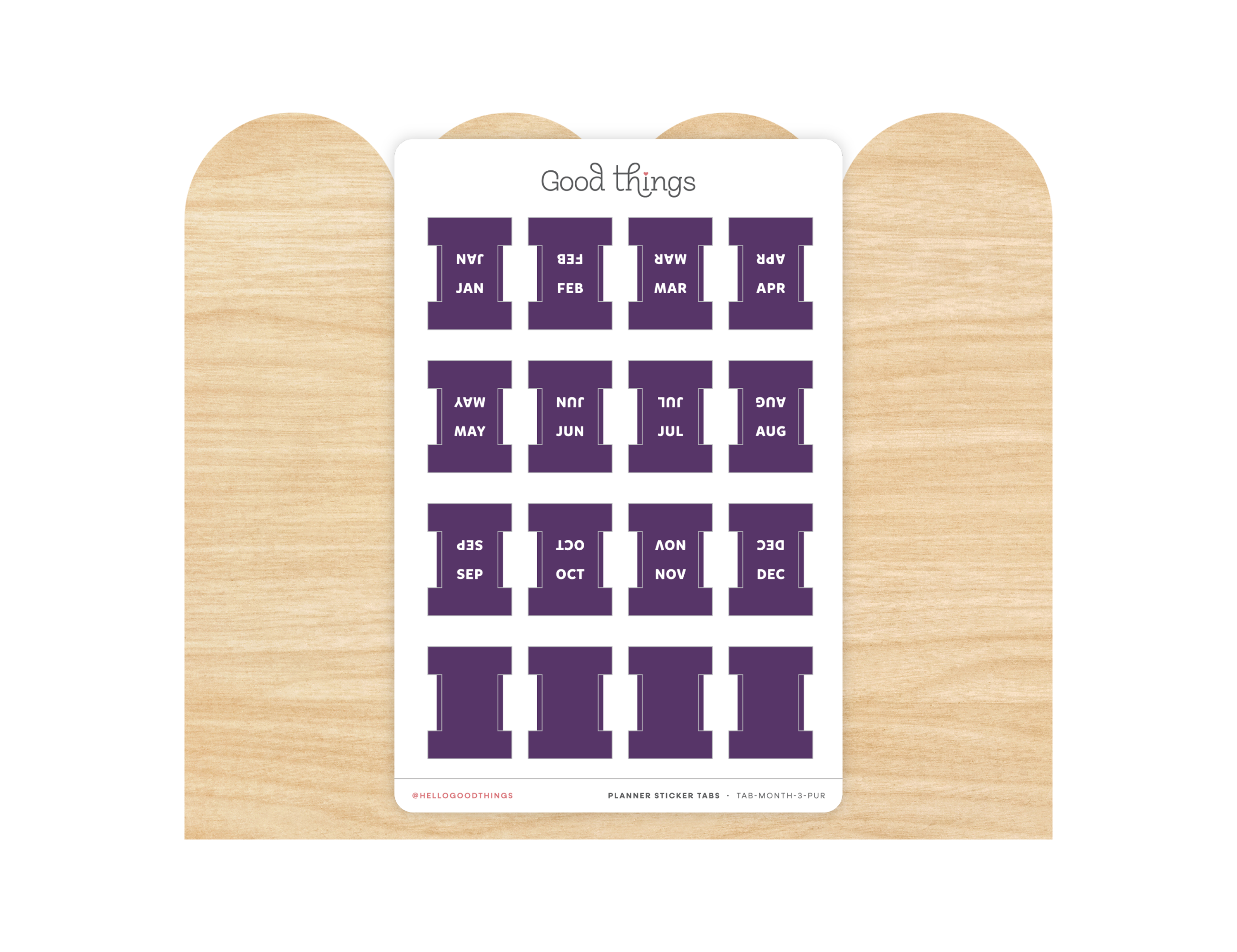 Monthly Planner Small Divider Tabs - Purple