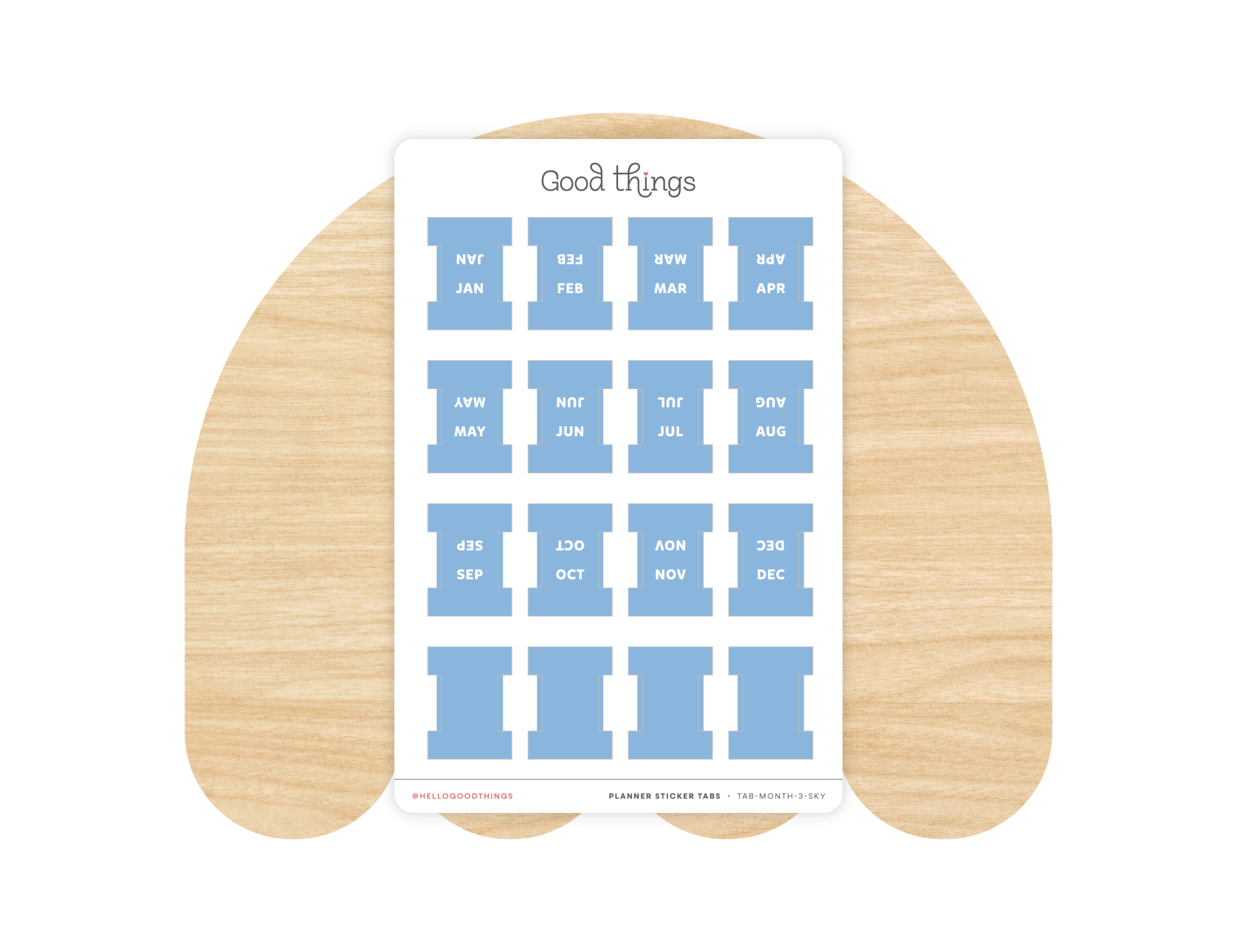 Monthly Planner Small Divider Tabs - Sky