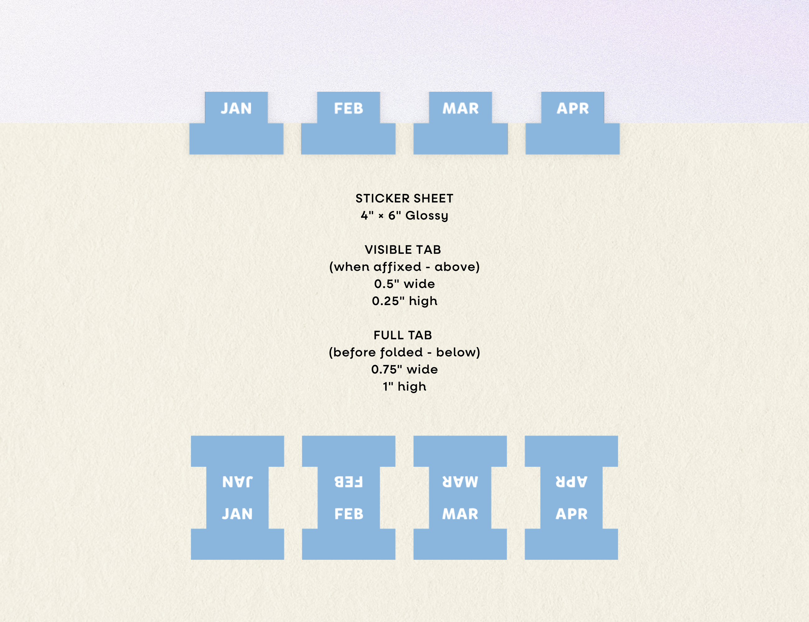 Monthly Planner Small Divider Tabs - Sky