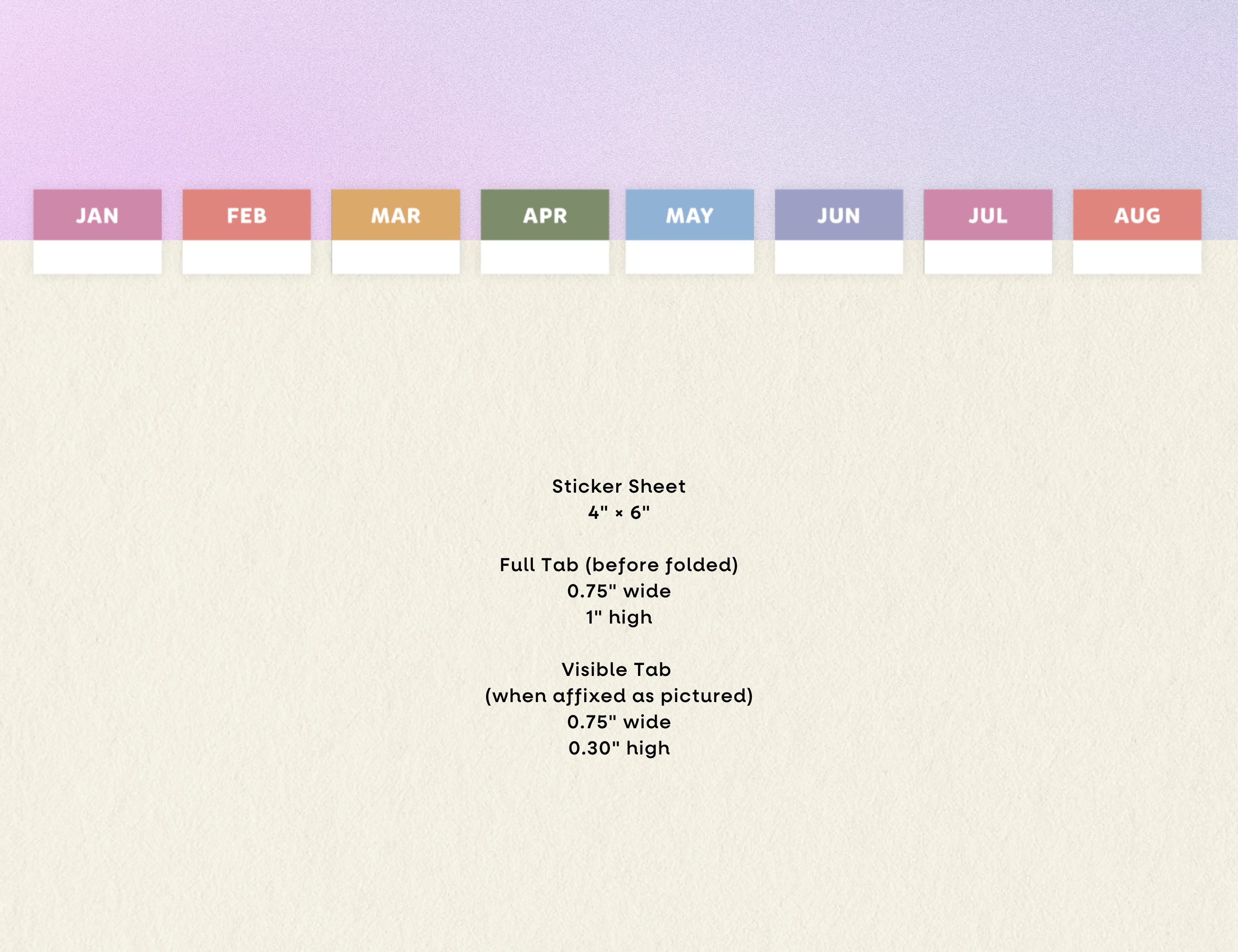 Month Divider Sticker Tabs, Macaron Dreams
