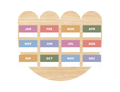 Month Divider Sticker Tabs, Macaron Dreams