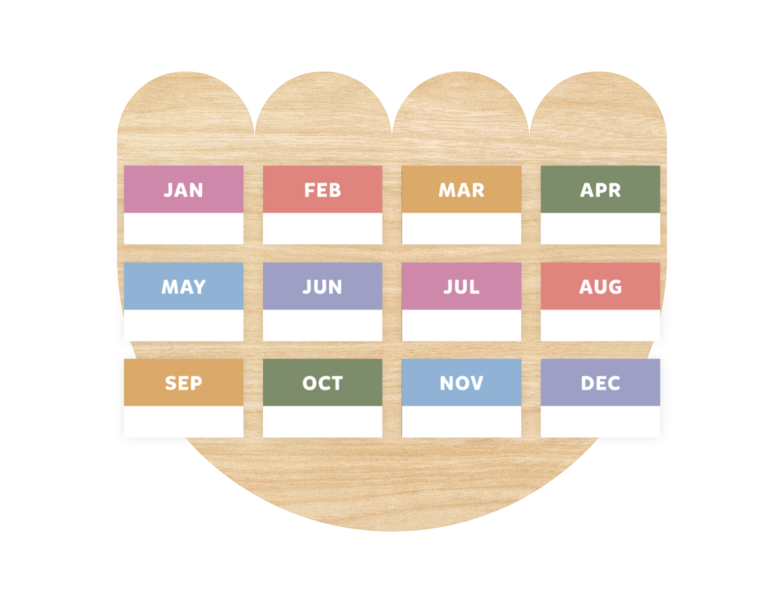 Month Divider Sticker Tabs, Macaron Dreams